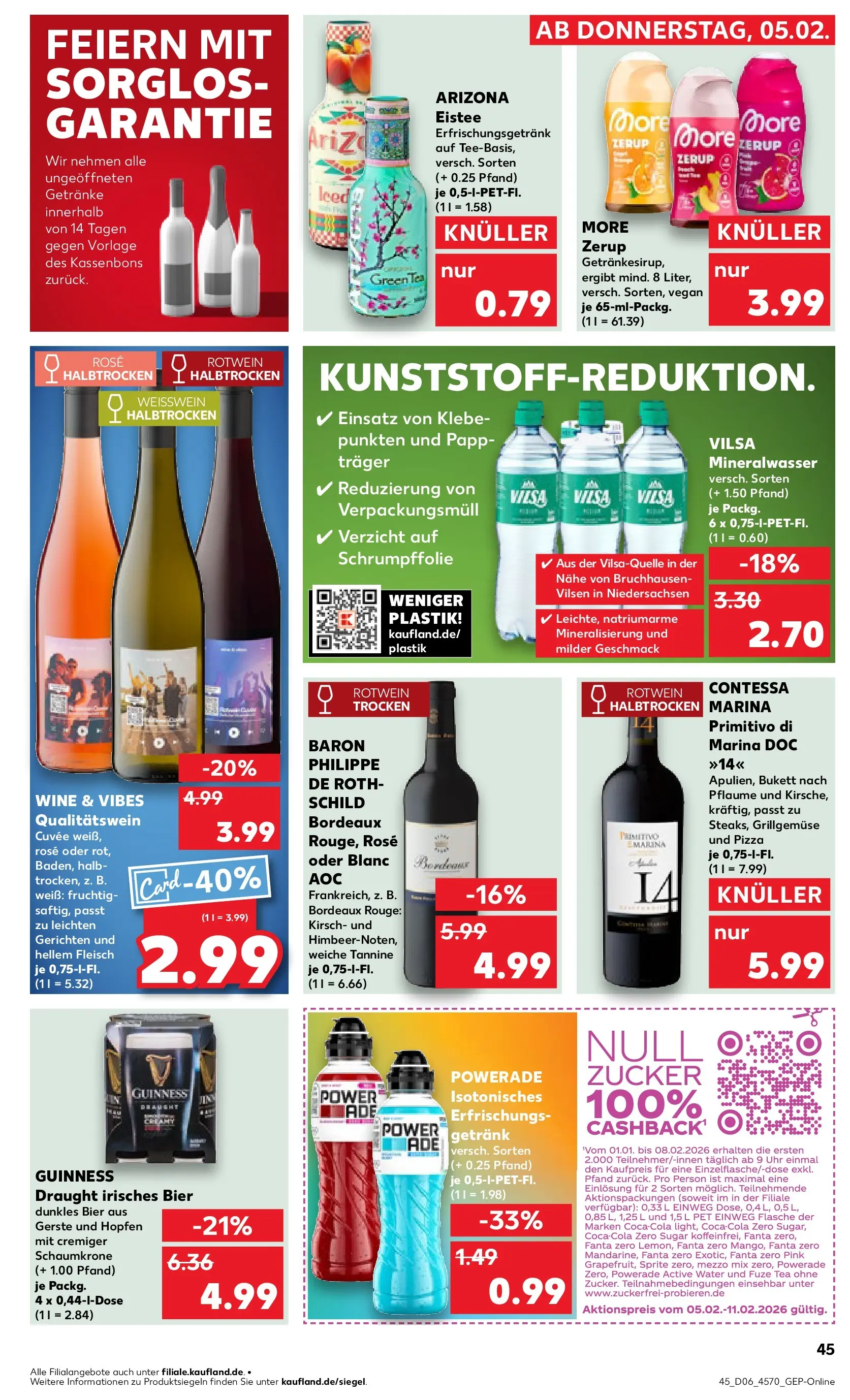 Prospekt Kaufland ab 09.02.2026 » Angebote Online zum Blättern | Seite: 45 | Produkte: Sprite, Weißwein, Rotwein, Zucker