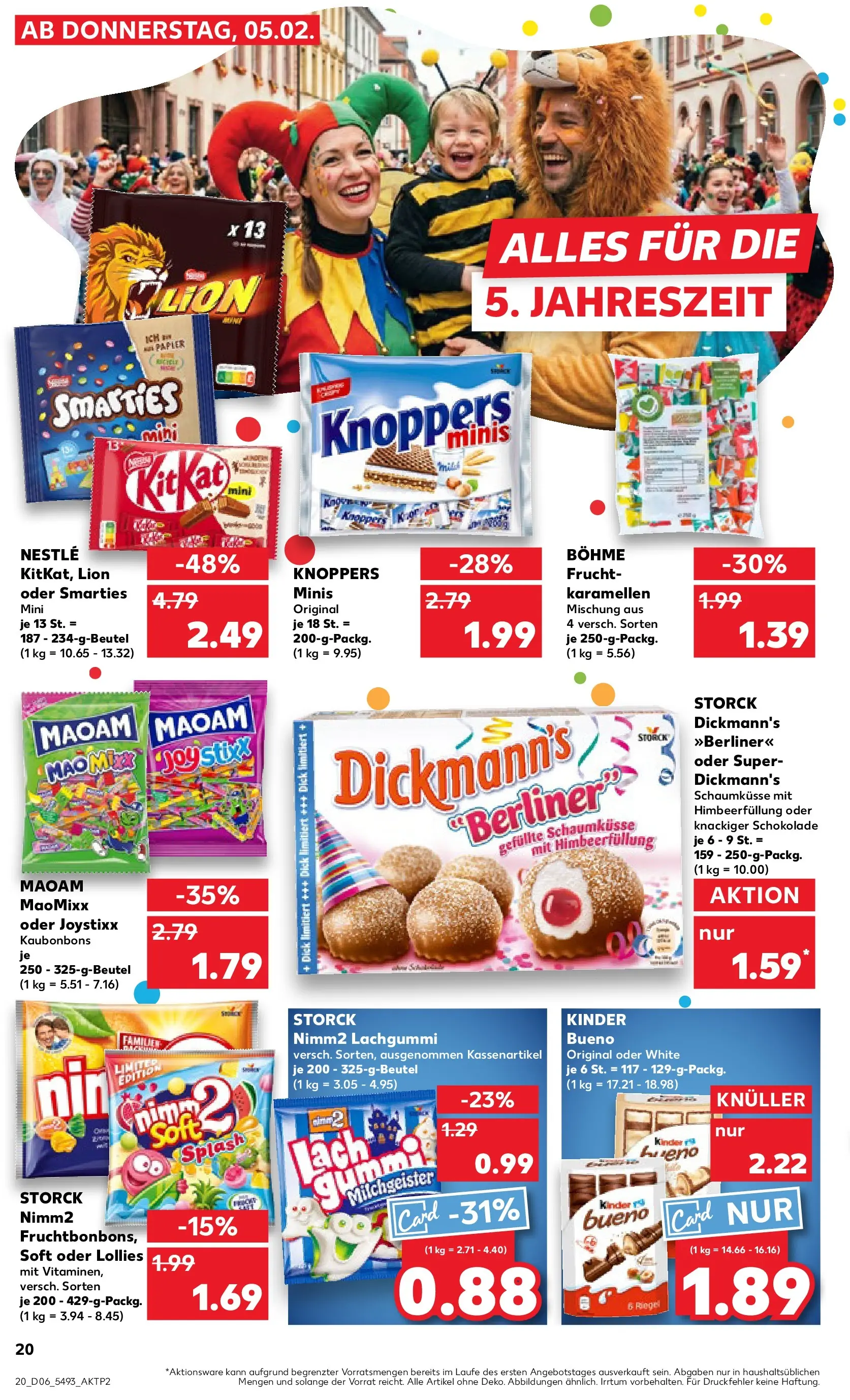 Prospekt Kaufland ab 09.02.2026 » Angebote Online zum Blättern | Seite: 20 | Produkte: Schokolade, Smarties, Kinder bueno, Knoppers