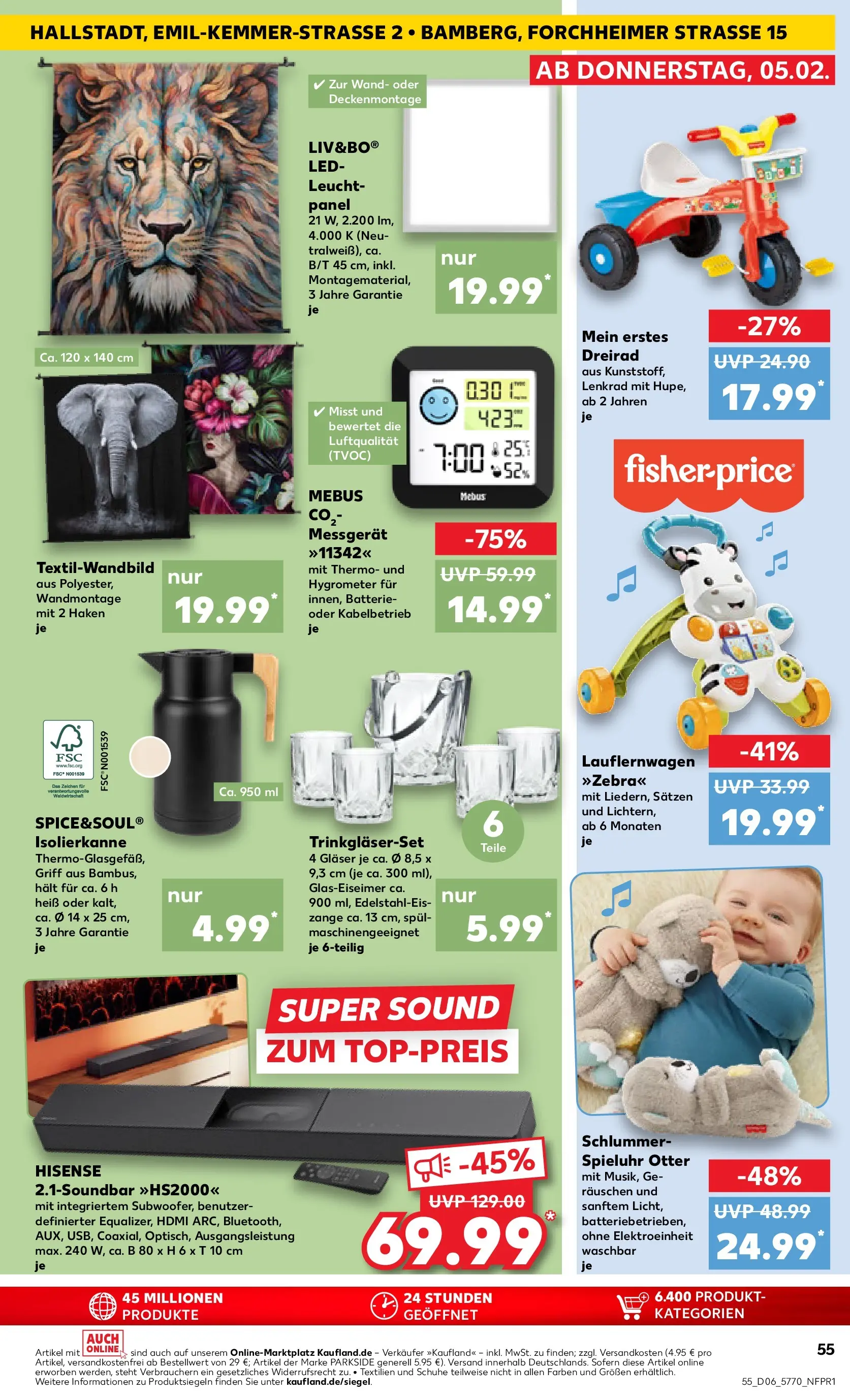 Prospekt Kaufland ab 09.02.2026 » Angebote Online zum Blättern | Seite: 55 | Produkte: Hisense, Batterie, Soundbar