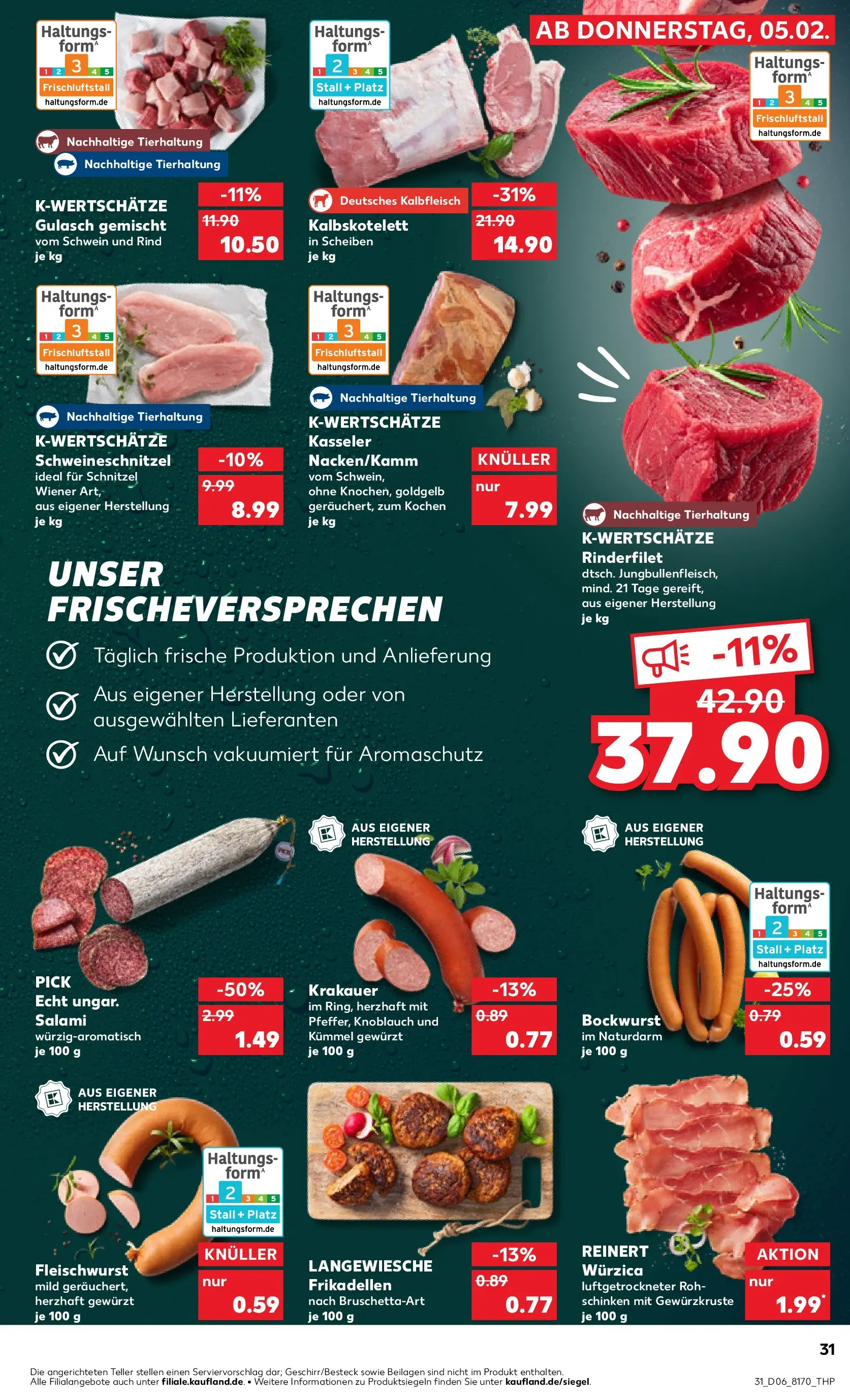 Prospekt Kaufland ab 09.02.2026 » Angebote Online zum Blättern | Seite: 31 | Produkte: Bockwurst, Rinderfilet, Knoblauch, Schinken