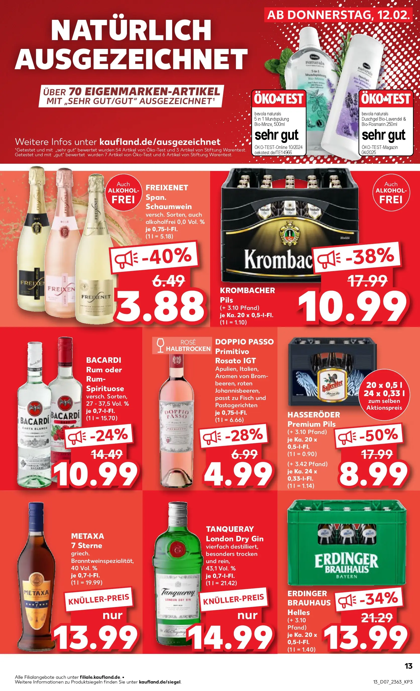Prospekt Kaufland ab 11.02.2026 » Angebote Online zum Blättern | Seite: 21 | Produkte: Bacardi, Doppio passo primitivo, Duschgel, Fisch