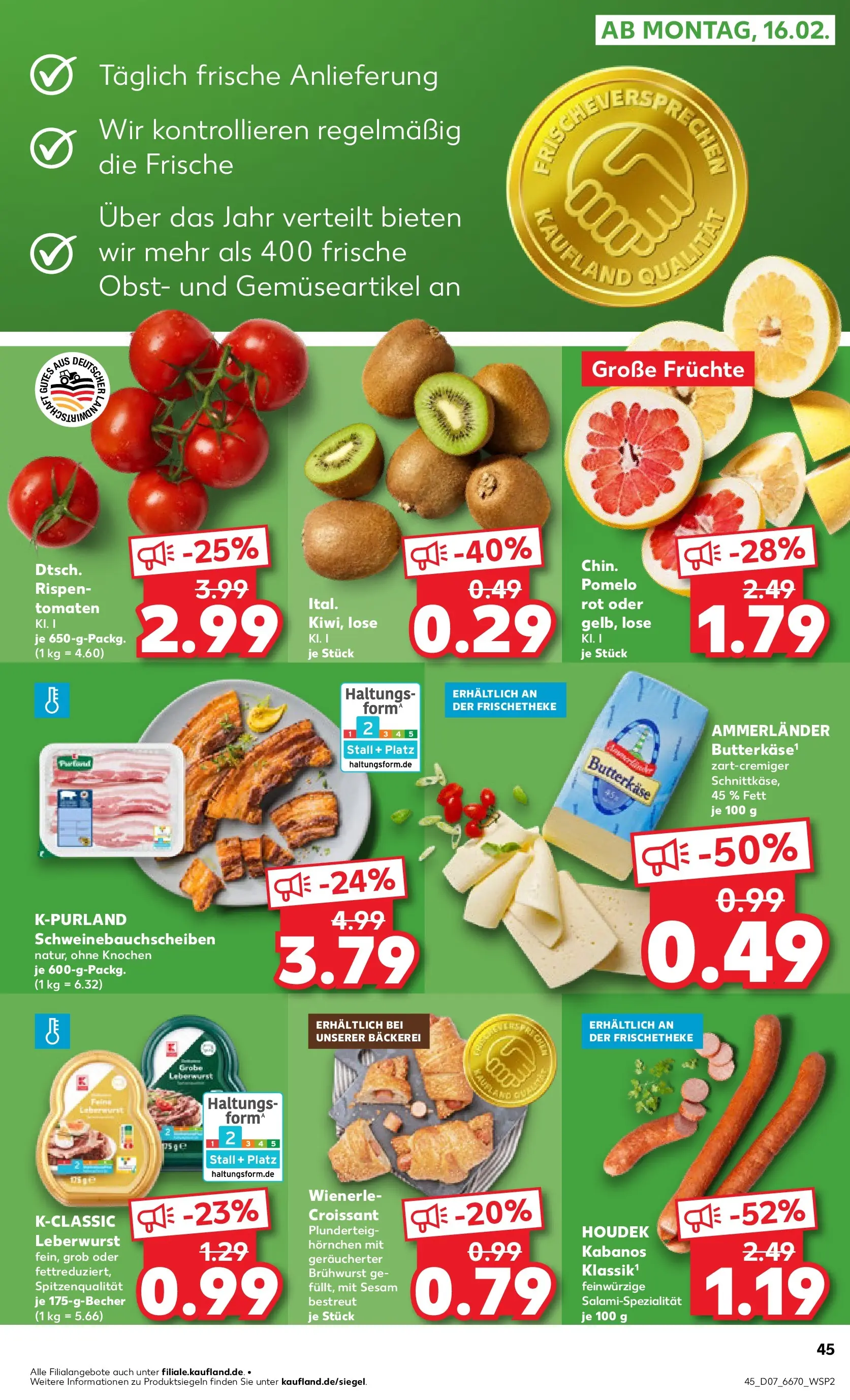 Prospekt Kaufland ab 11.02.2026 » Angebote Online zum Blättern | Seite: 53 | Produkte: Bäckerei, Tomaten, Croissant, Obst