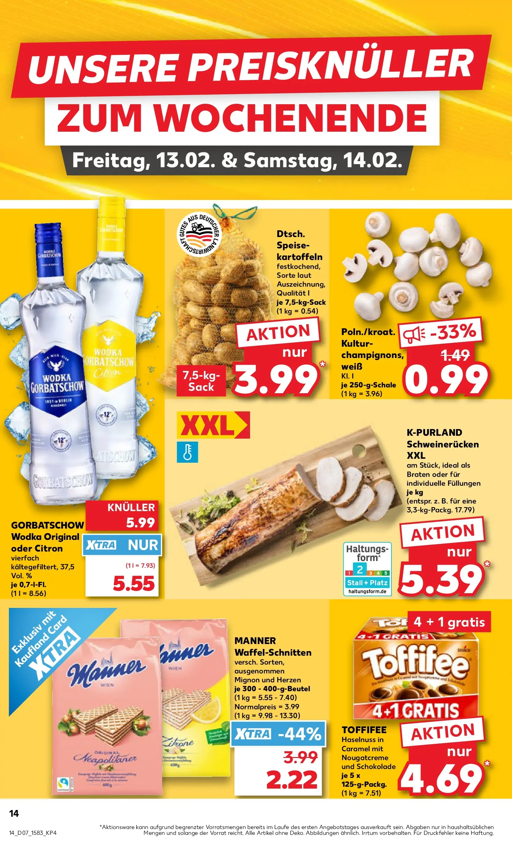 Prospekt Kaufland ab 11.02.2026 » Angebote Online zum Blättern | Seite: 22 | Produkte: Schokolade, Toffifee, Schweinerucken, Vodka