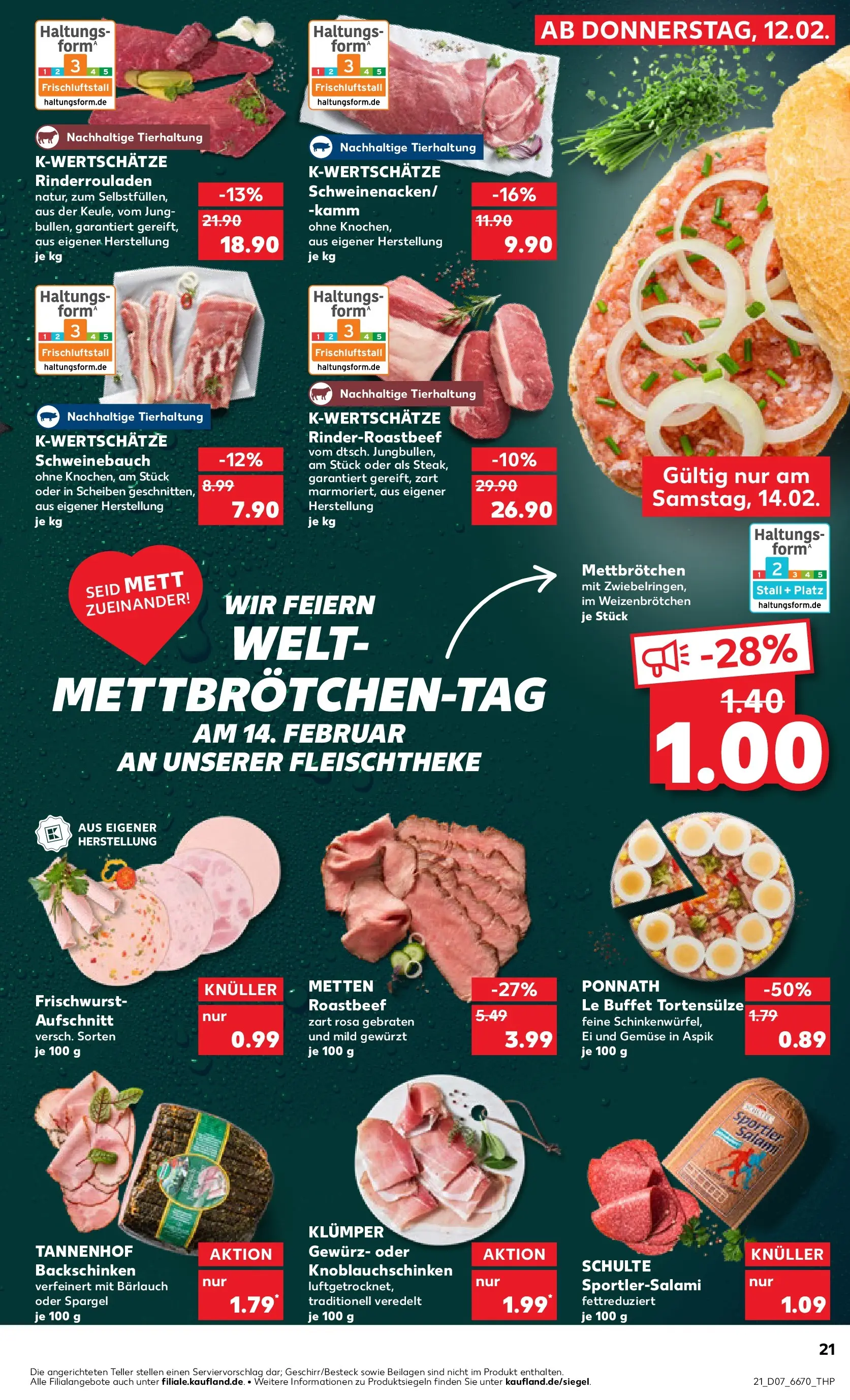Prospekt Kaufland ab 11.02.2026 » Angebote Online zum Blättern | Seite: 29 | Produkte: Rinderrouladen, Schweinebauch, Roastbeef, Gemüse