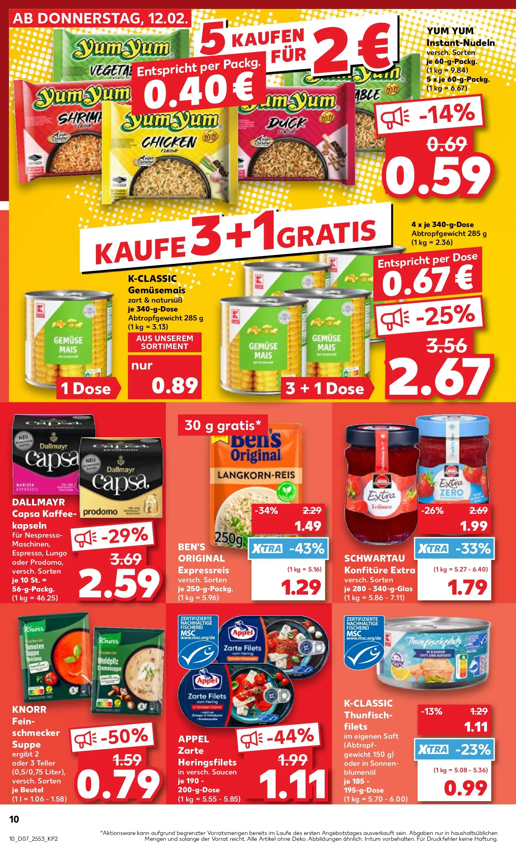 Prospekt Kaufland ab 12.02.2026 » Angebote Online zum Blättern | Seite: 18 | Produkte: Gewicht, Thunfisch, Saft, Dallmayr capsa