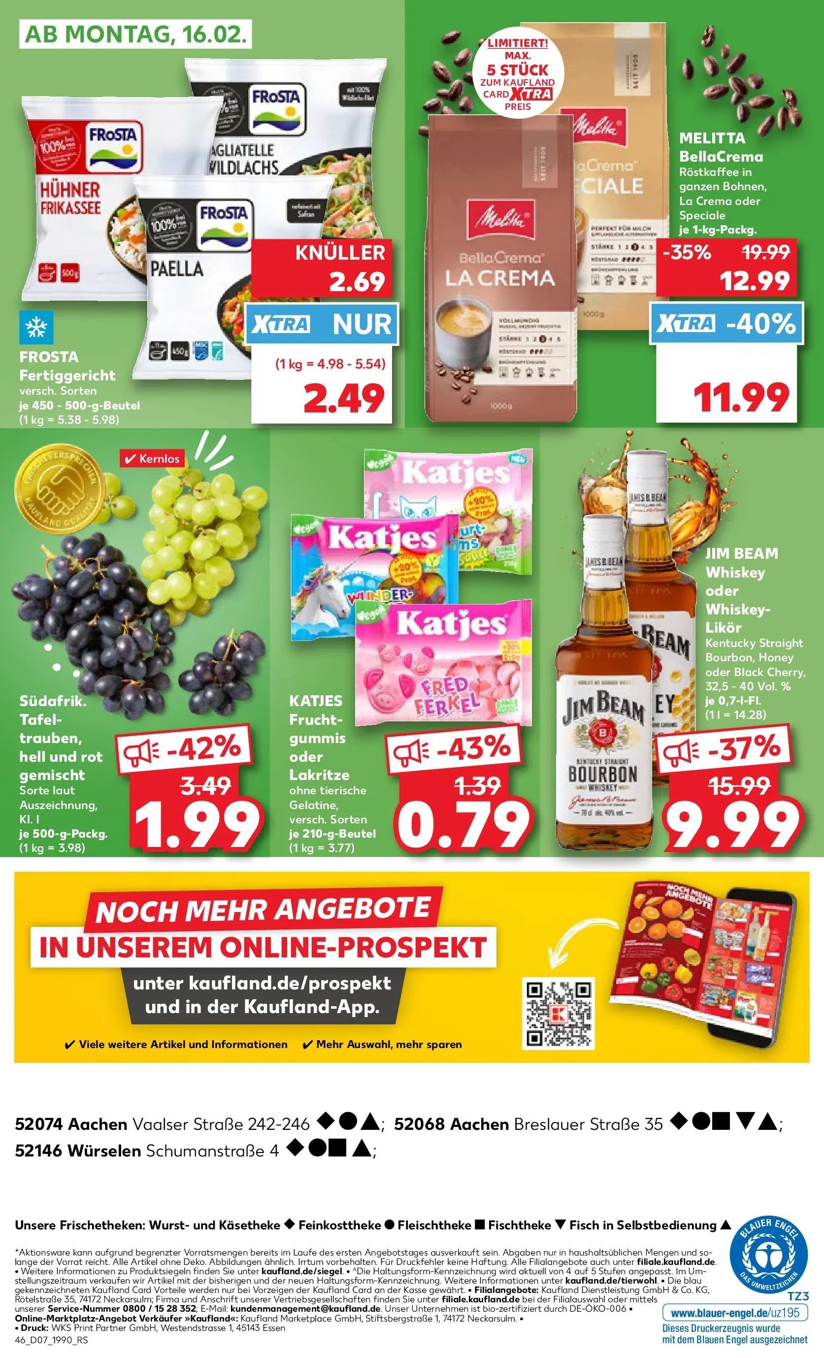 Prospekt Kaufland ab 12.02.2026 » Angebote Online zum Blättern | Seite: 54 | Produkte: Katjes, Frosta, Bourbon, Whiskey