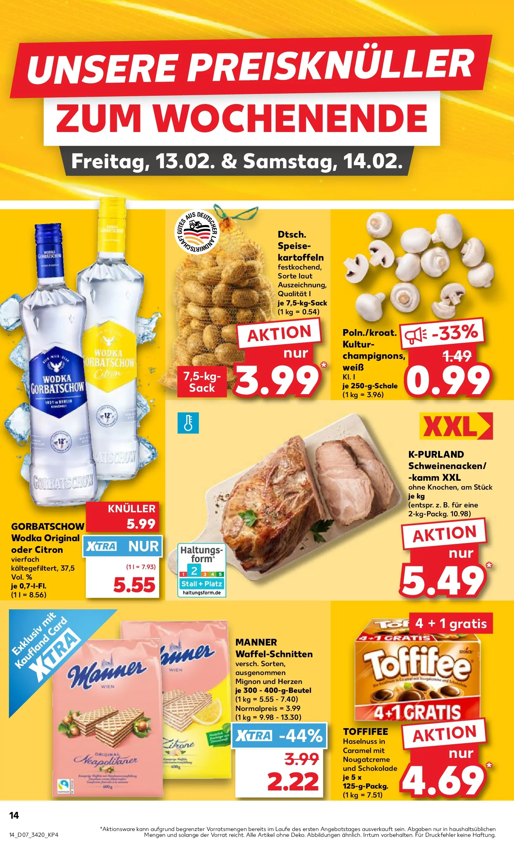 Prospekt Kaufland ab 11.02.2026 » Angebote Online zum Blättern | Seite: 22 | Produkte: Schokolade, Kartoffeln, Toffifee, Vodka