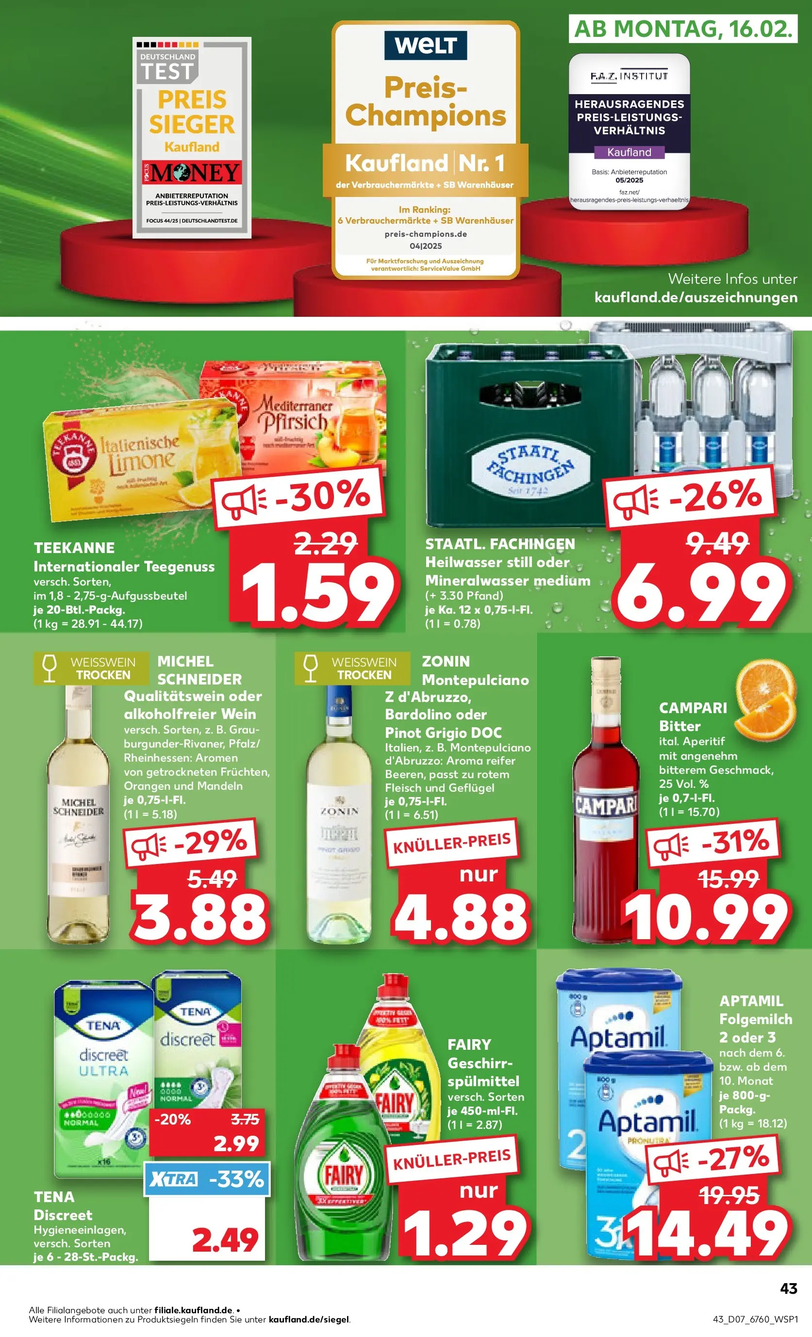 Prospekt Kaufland ab 11.02.2026 » Angebote Online zum Blättern | Seite: 51 | Produkte: Weißwein, Campari, Orangen, Geschirrspülmittel