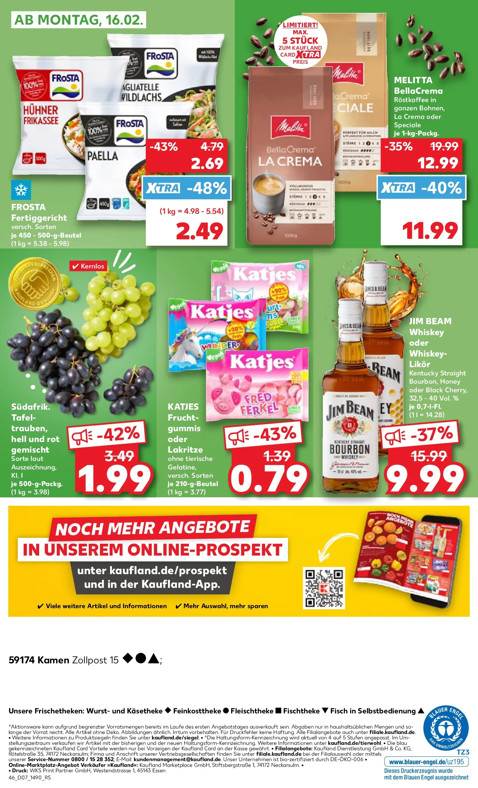 Prospekt Kaufland ab 12.02.2026 » Angebote und Werbung Online | Seite: 54 | Produkte: Fisch, Wurst, Bourbon, Whiskey Prospekt Kaufland ab 12.02.2026 » Angebote Online zum Blättern | Seite: 54 | Produkte: Fisch, Wurst, Bourbon, Whiskey