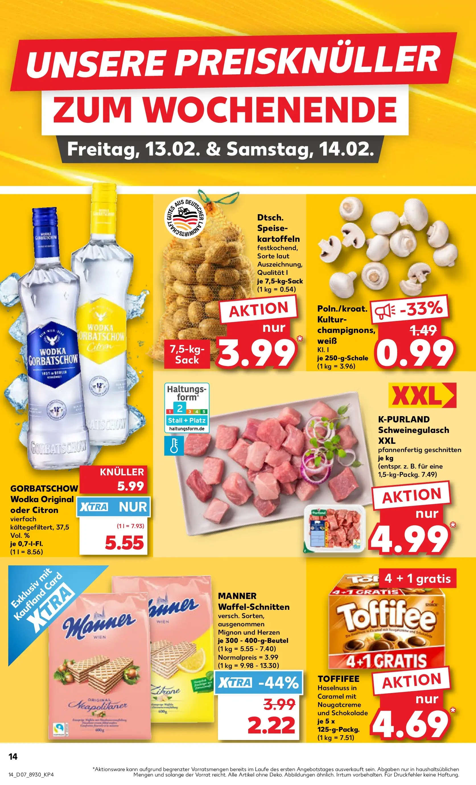 Prospekt Kaufland ab 11.02.2026 » Angebote Online zum Blättern | Seite: 22 | Produkte: Schokolade, Champignons, Kartoffeln, Wodka