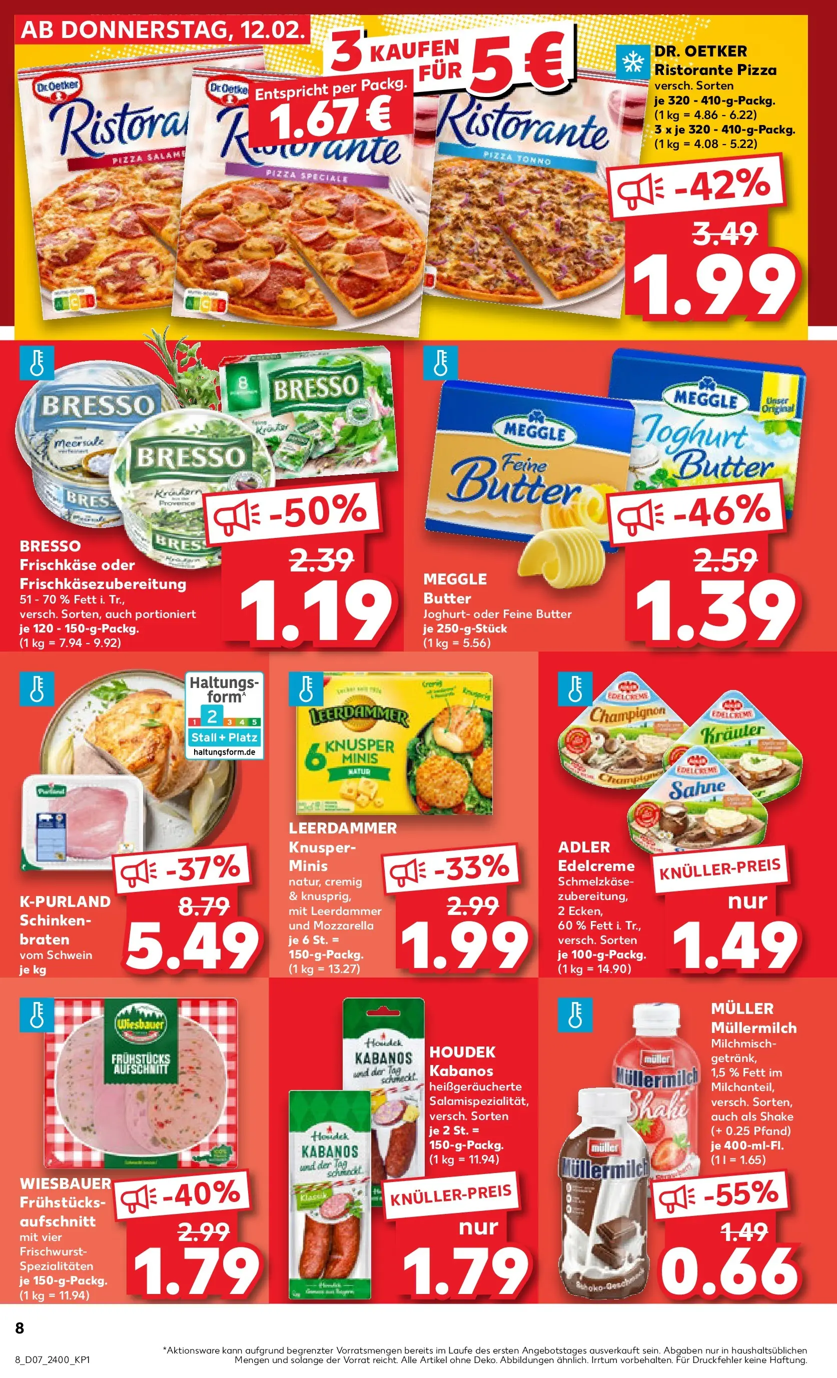 Prospekt Kaufland ab 11.02.2026 » Angebote Online zum Blättern | Seite: 16 | Produkte: Mozzarella, Bresso, Pizza, Muller mullermilch