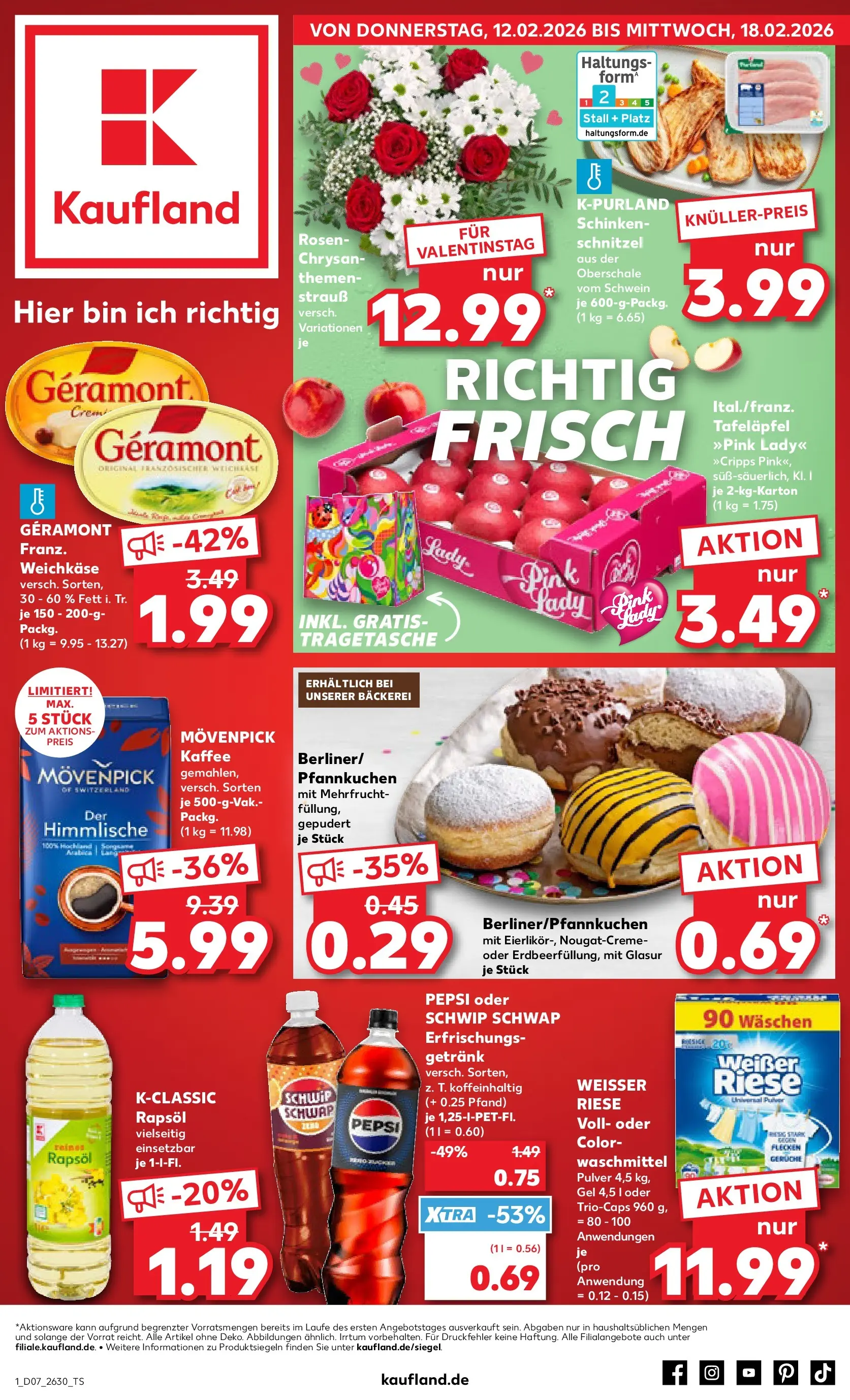Prospekt Kaufland ab 12.02.2026 » Angebote Online zum Blättern | Seite: 9 | Produkte: Geramont, Bäckerei, Pfannkuchen, Schinken