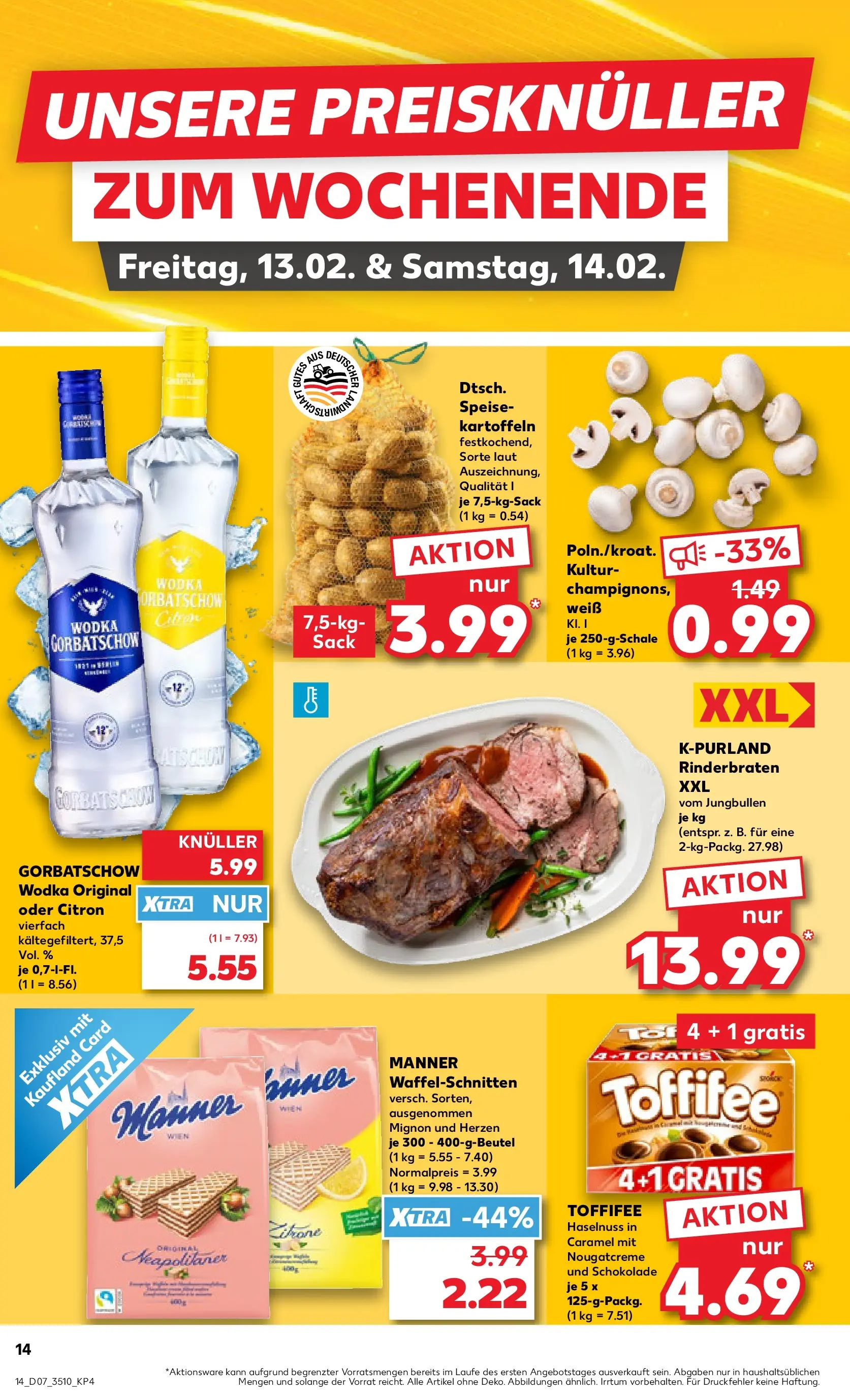 Prospekt Kaufland ab 12.02.2026 » Angebote Online zum Blättern | Seite: 22 | Produkte: Schokolade, Champignons, Vodka, Wodka
