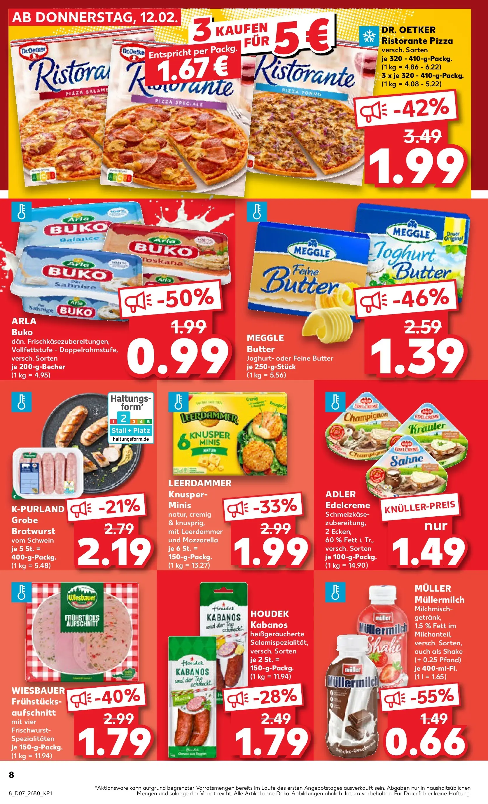 Prospekt Kaufland ab 11.02.2026 » Angebote Online zum Blättern | Seite: 16 | Produkte: Mozzarella, Bratwurst, Leerdammer, Müllermilch