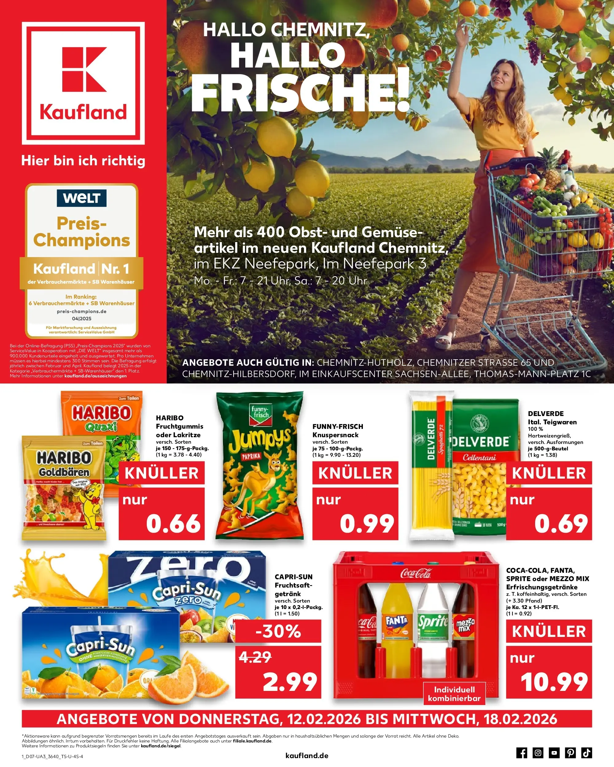 Prospekt Kaufland ab 12.02.2026 » Angebote Online zum Blättern | Seite: 9 | Produkte: Mezzo mix, Haribo, Gemüse, Fruchtsaft