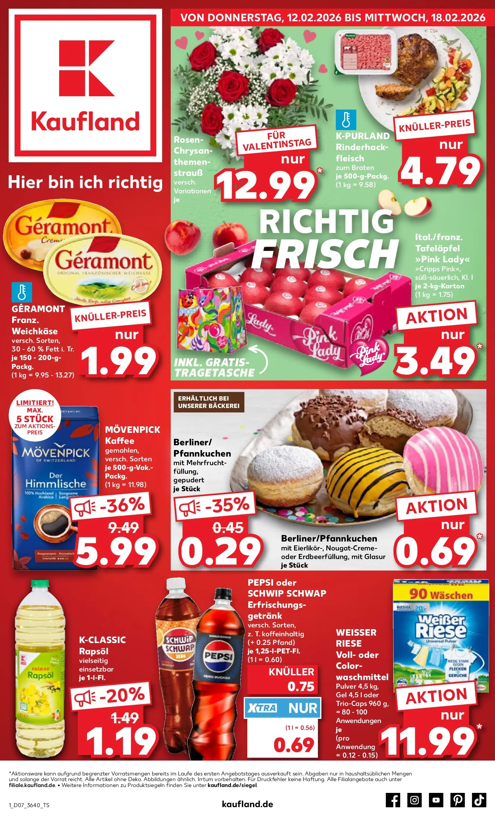 Prospekt Kaufland ab 12.02.2026 » Angebote Online zum Blättern | Seite: 13 | Produkte: Bäckerei, Rapsöl, Creme, Fleisch