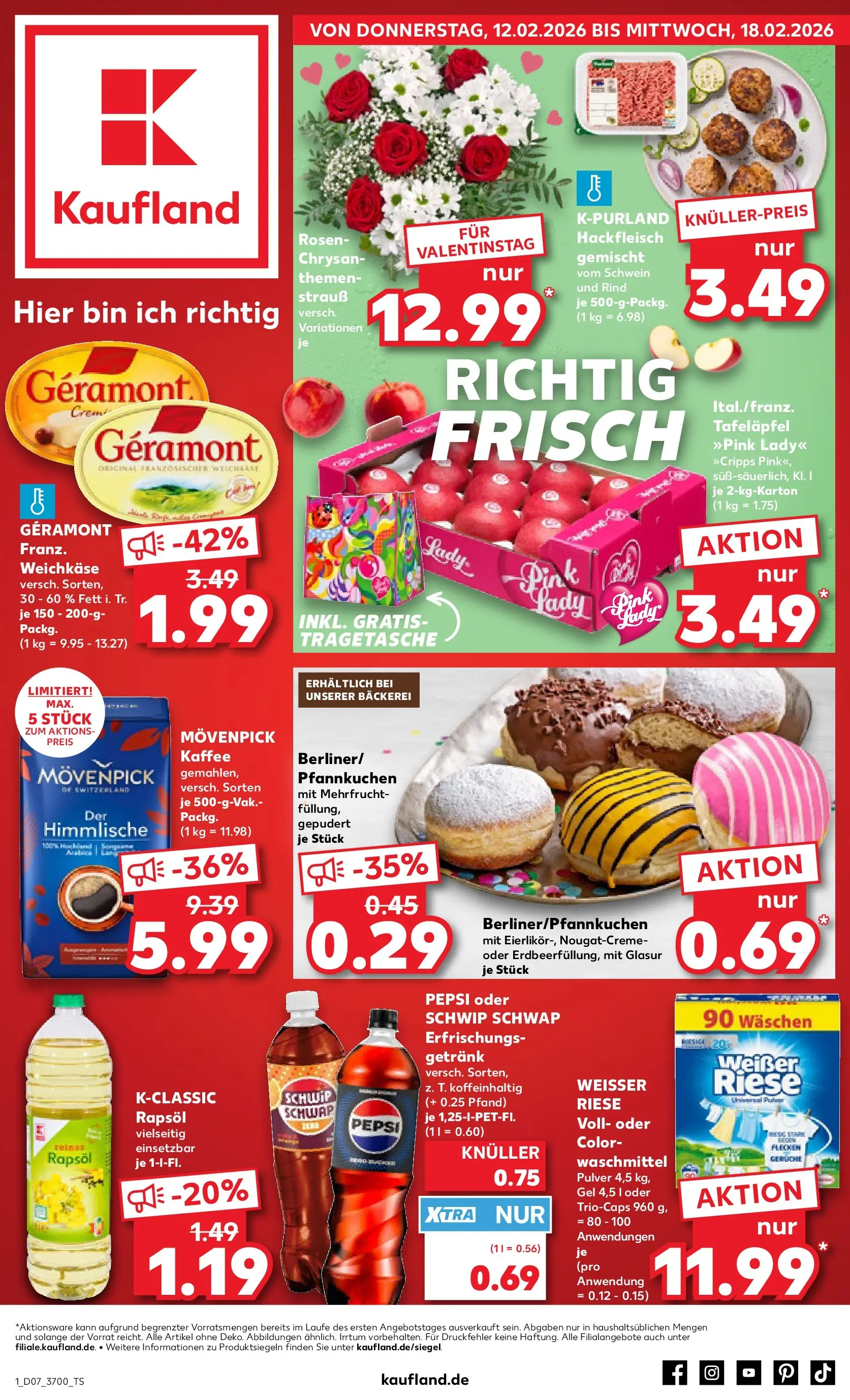 Prospekt Kaufland ab 12.02.2026 » Angebote Online zum Blättern | Seite: 9 | Produkte: Geramont, Kaffee, Rapsöl, Movenpick kaffee