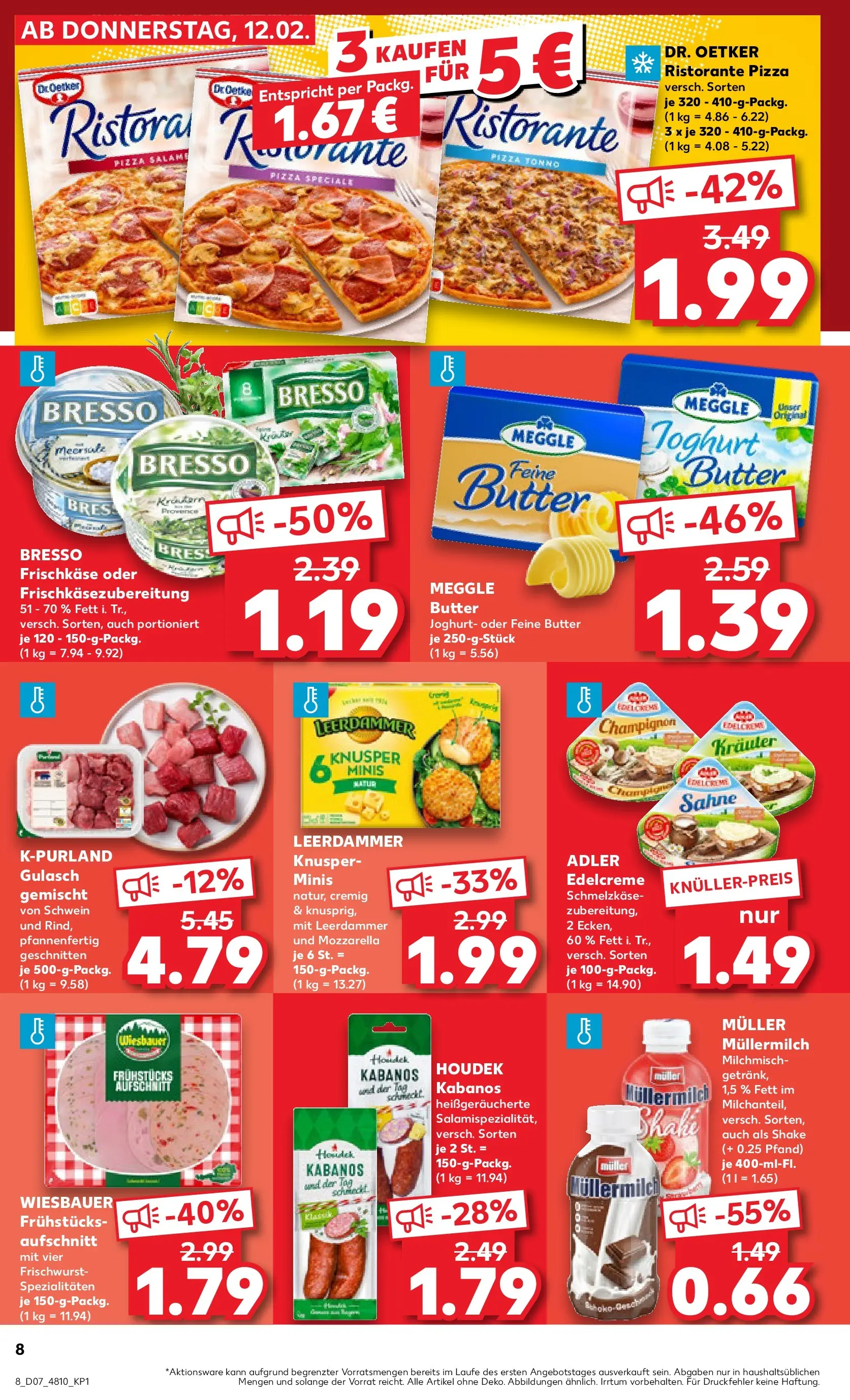 Prospekt Kaufland ab 12.02.2026 » Angebote Online zum Blättern | Seite: 16 | Produkte: Ristorante, Butter, Mozzarella, Frischkase