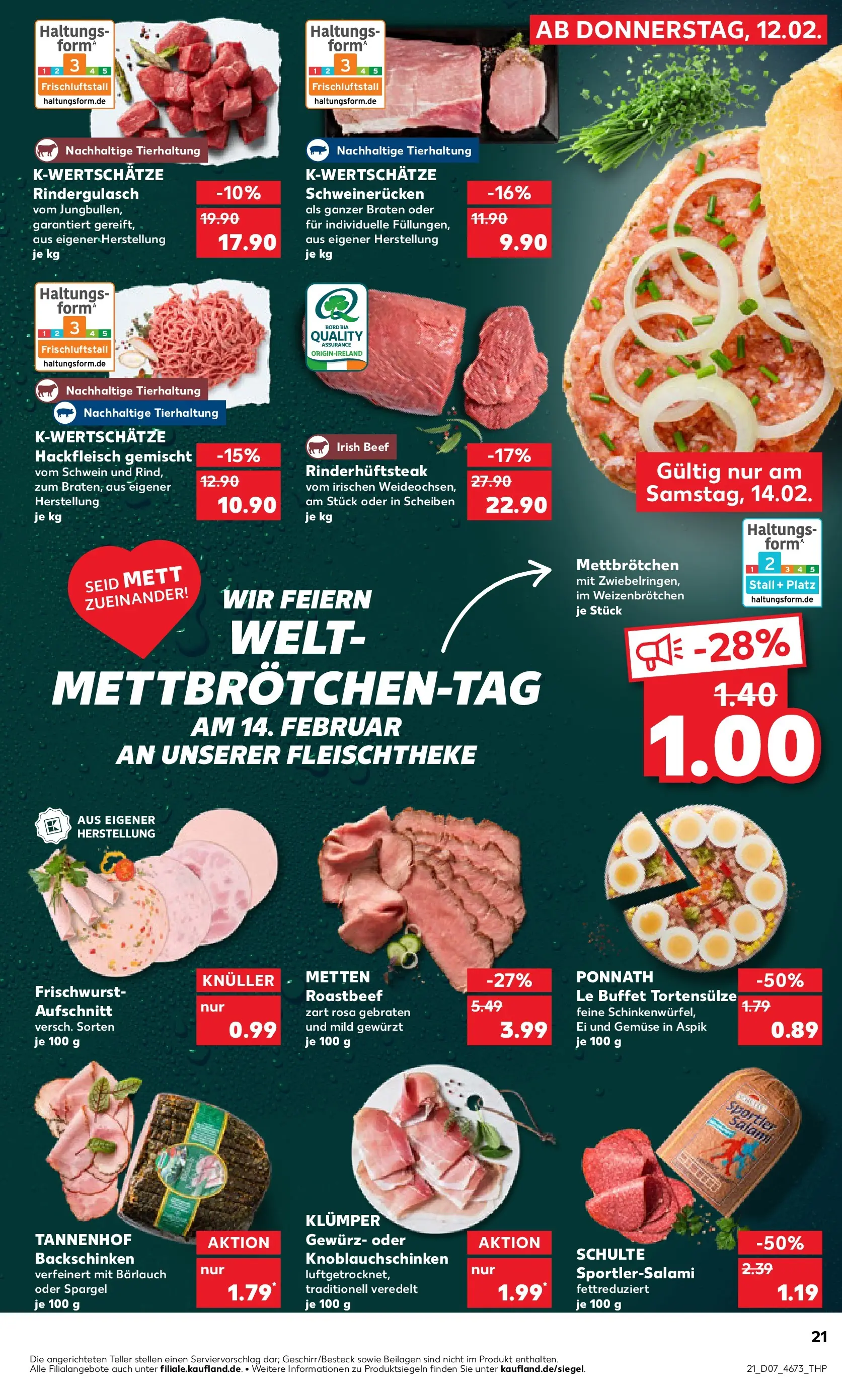 Prospekt Kaufland ab 12.02.2026 » Angebote Online zum Blättern | Seite: 29 | Produkte: Rindergulasch, Schweinerucken, Salami, Hackfleisch