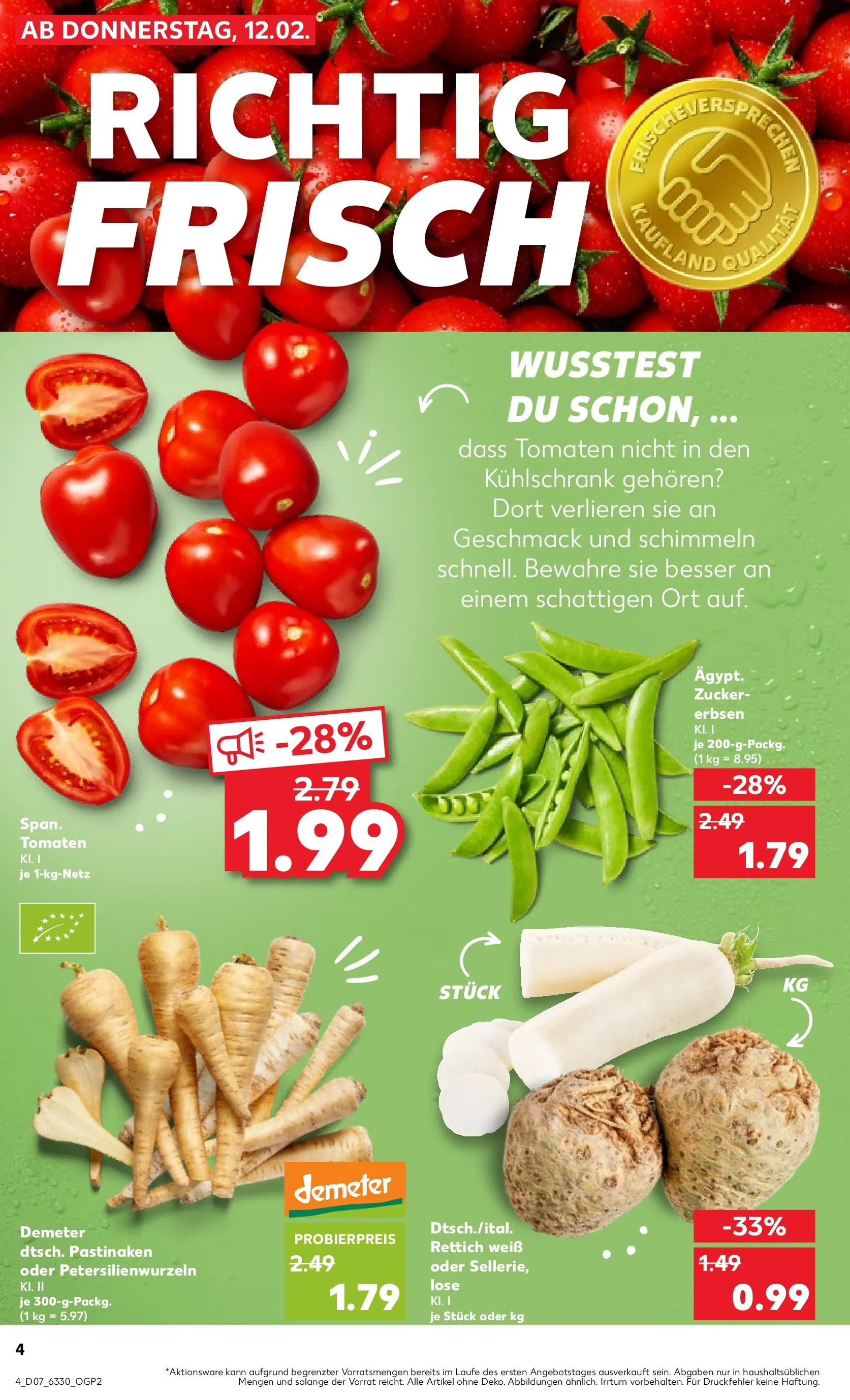 Prospekt Kaufland ab 11.02.2026 » Angebote Online zum Blättern | Seite: 20 | Produkte: Kühlschrank, Tomaten, Zucker, Erbsen