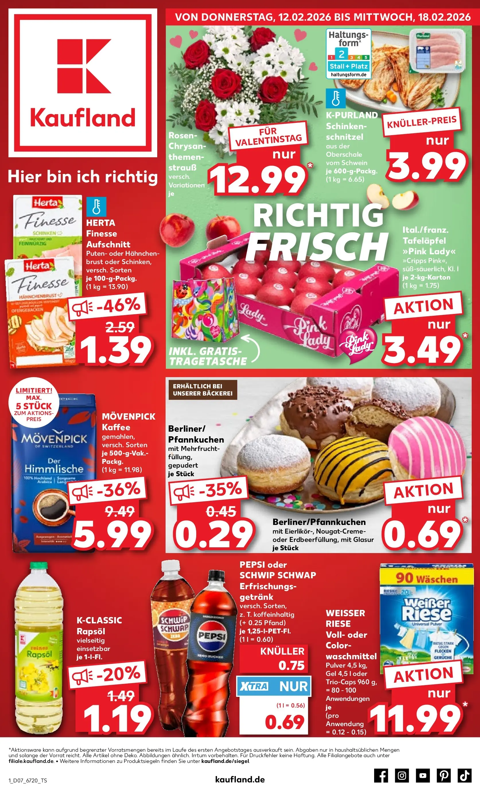 Prospekt Kaufland ab 11.02.2026 » Angebote Online zum Blättern | Seite: 13 | Produkte: Bäckerei, Rapsöl, Pfannkuchen, Schinken