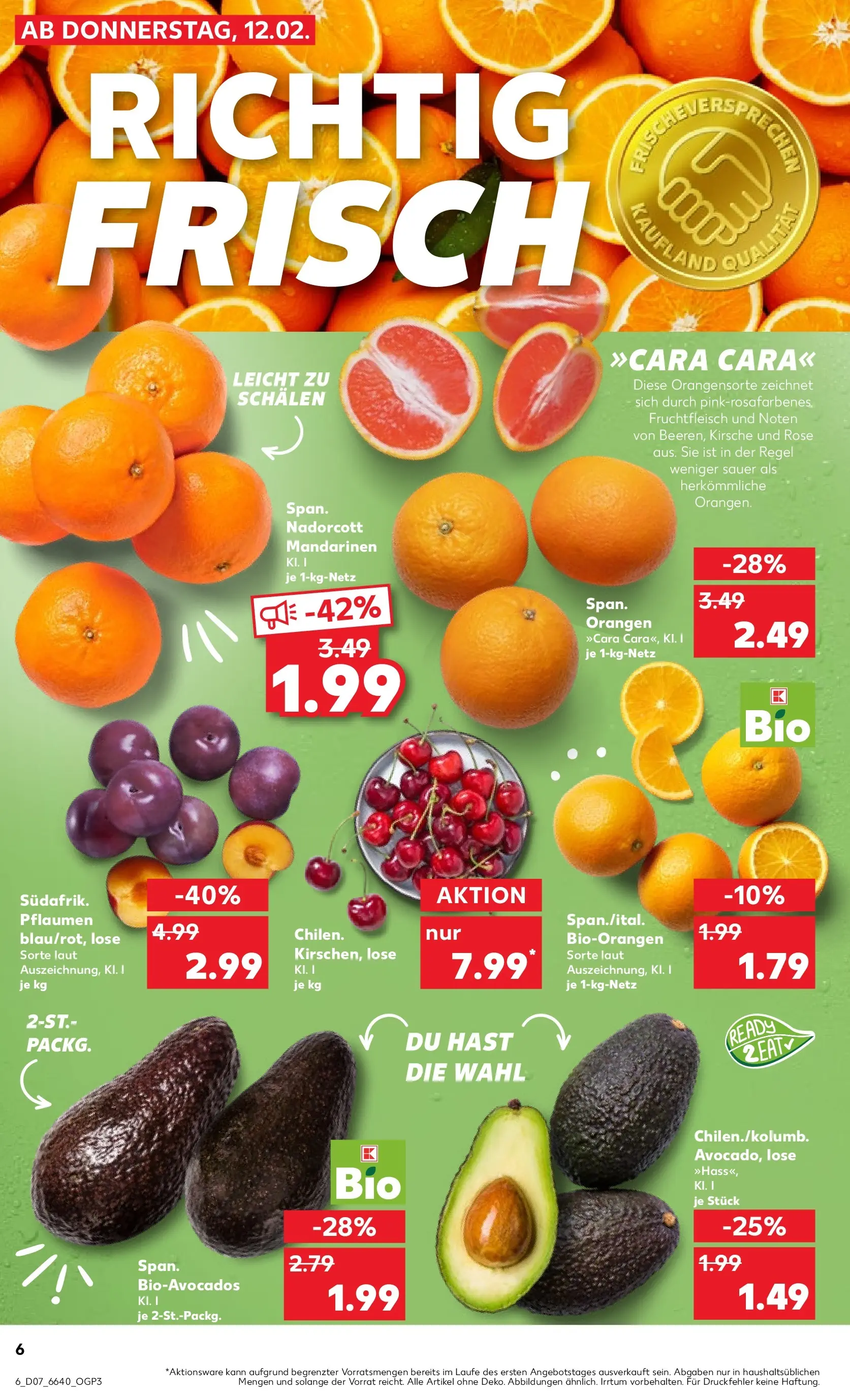 Prospekt Kaufland ab 11.02.2026 » Angebote Online zum Blättern | Seite: 18 | Produkte: Pflaumen, Mandarinen, Orangen, Avocado