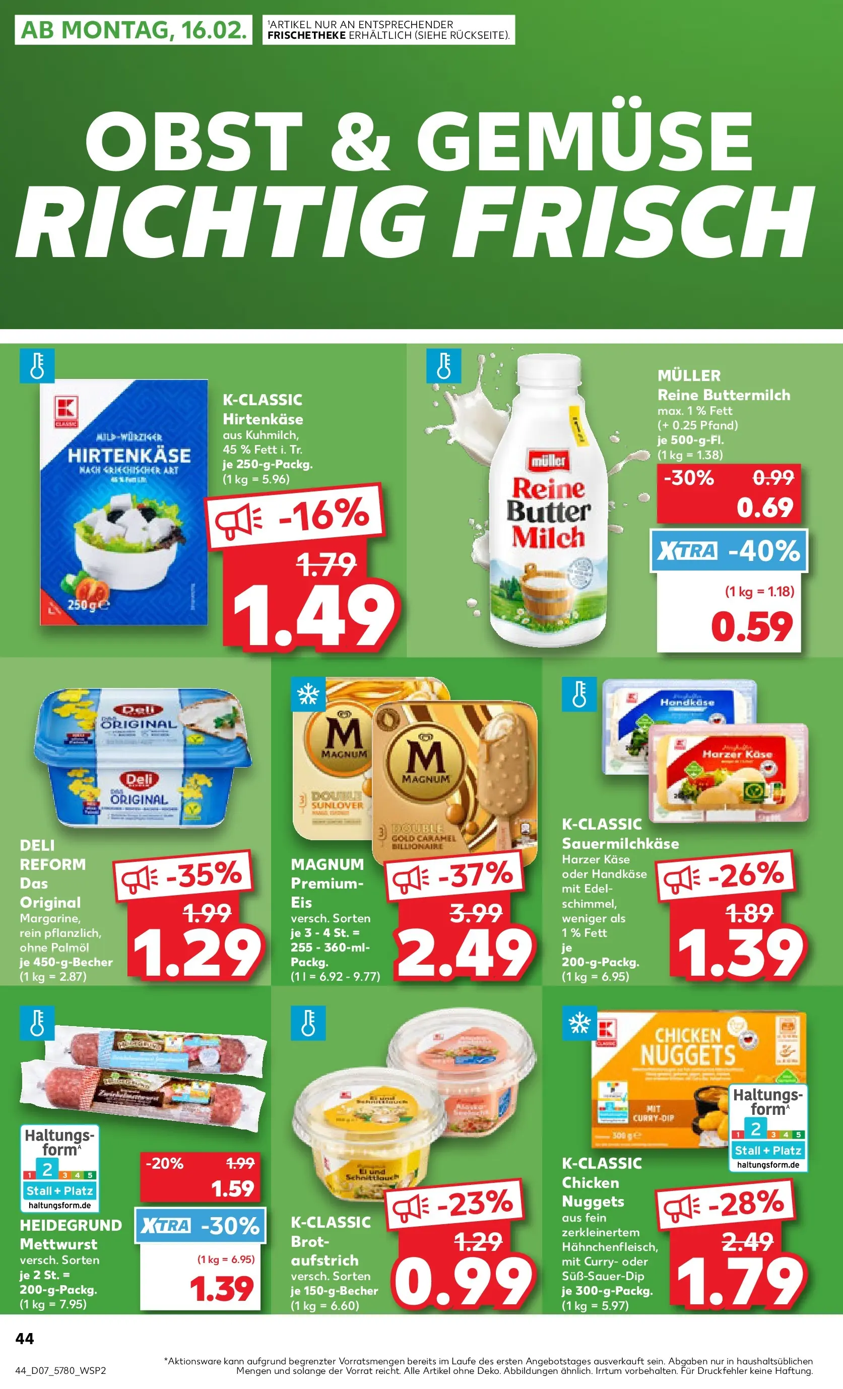 Prospekt Kaufland ab 12.02.2026 » Angebote Online zum Blättern | Seite: 52 | Produkte: Milch, Gemüse, Obst, Deli reform