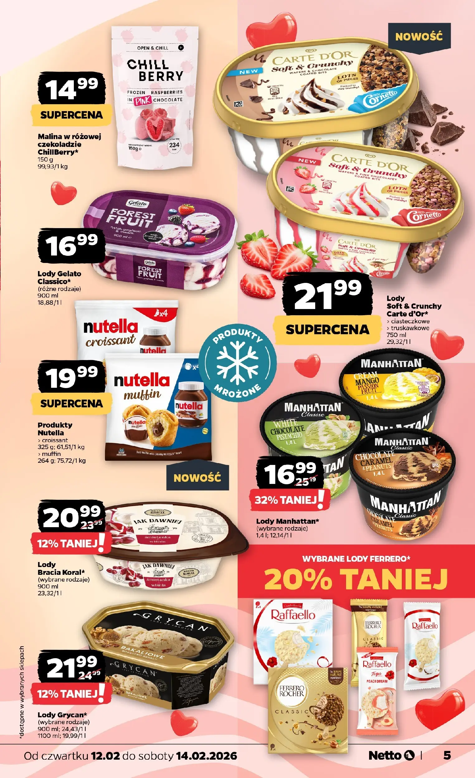 Netto gazetka - Spożywcza od 12.02.2026 - Aktualne promocje | Strona: 5 | Produkty: Mango, Malina, Lody, Ferrero rocher