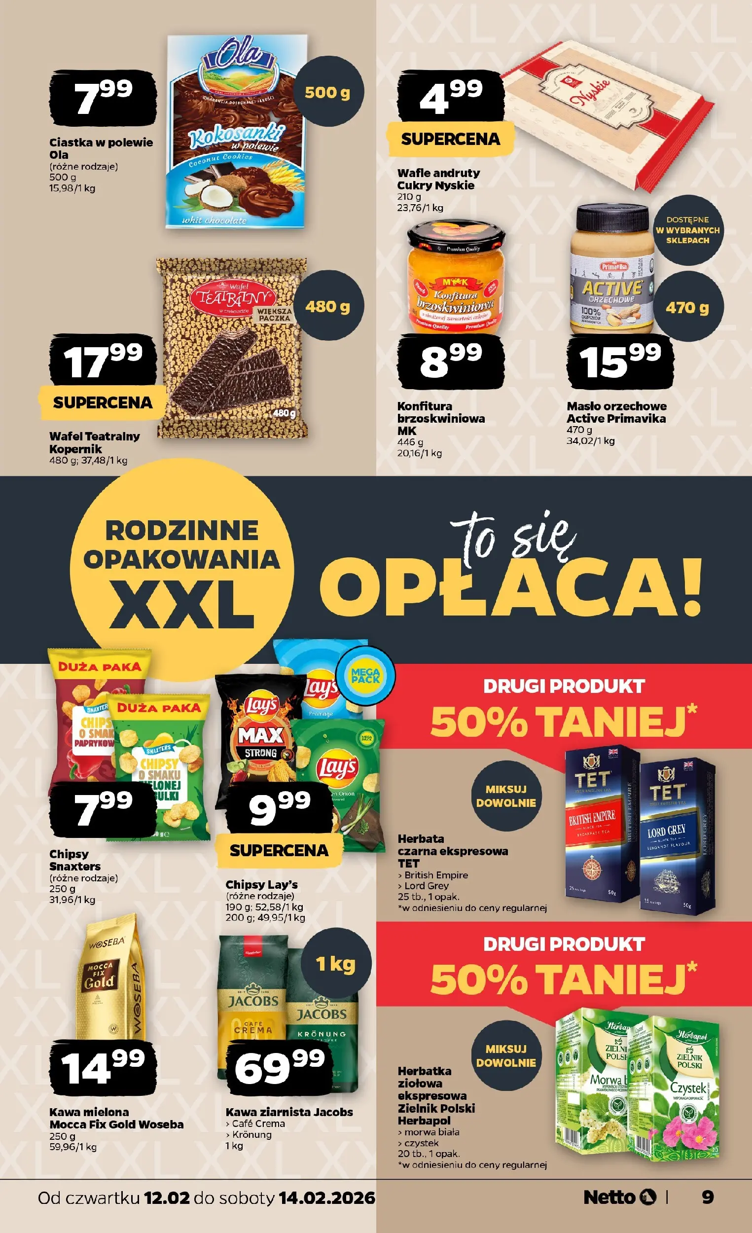Netto gazetka - Spożywcza od 12.02.2026 - Aktualne promocje | Strona: 9 | Produkty: Chipsy, Masło orzechowe, Masło, Herbata