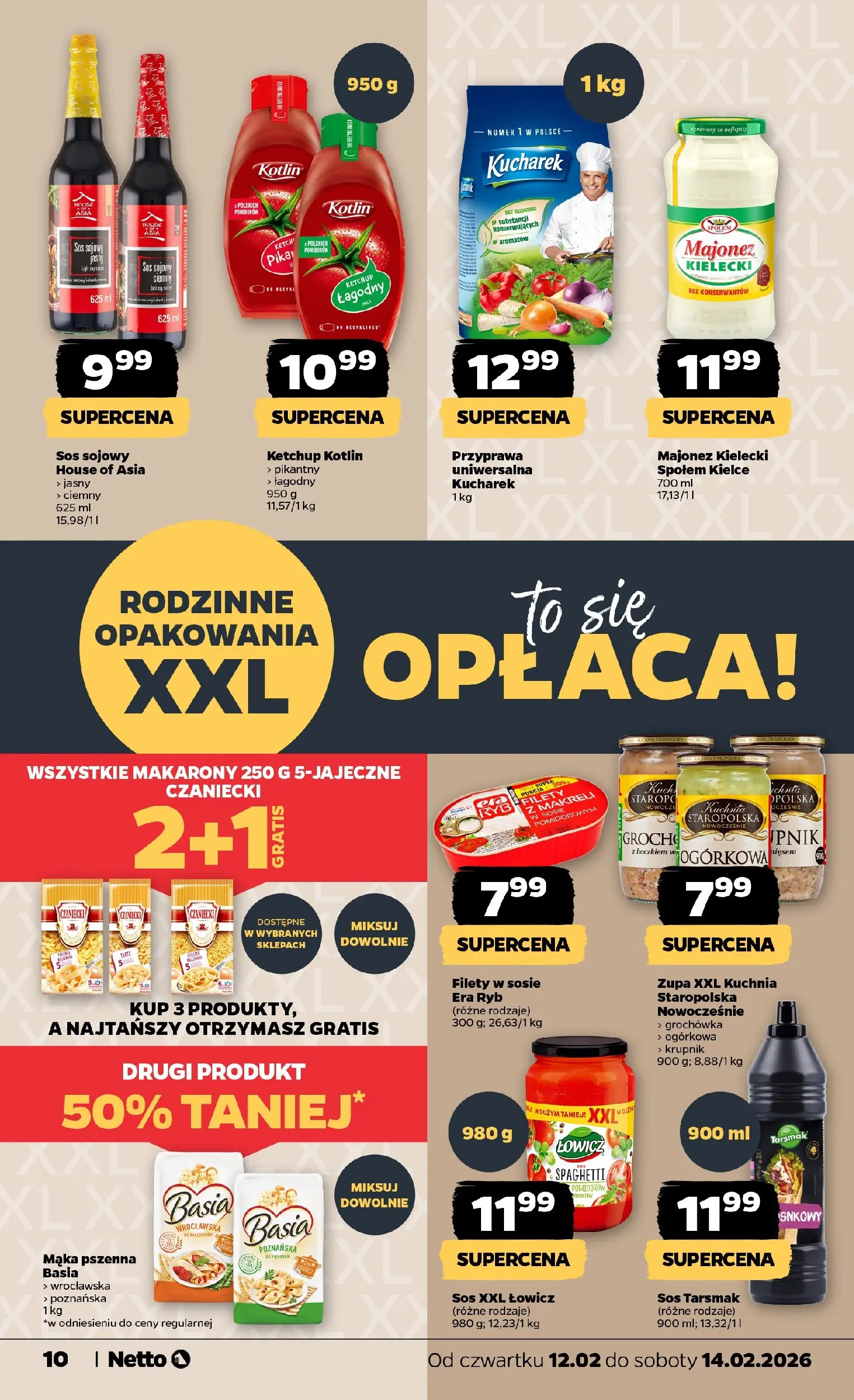 Netto gazetka - Spożywcza od 12.02.2026 - Aktualne promocje | Strona: 10 | Produkty: Ketchup, Zupa, Makarony, Majonez