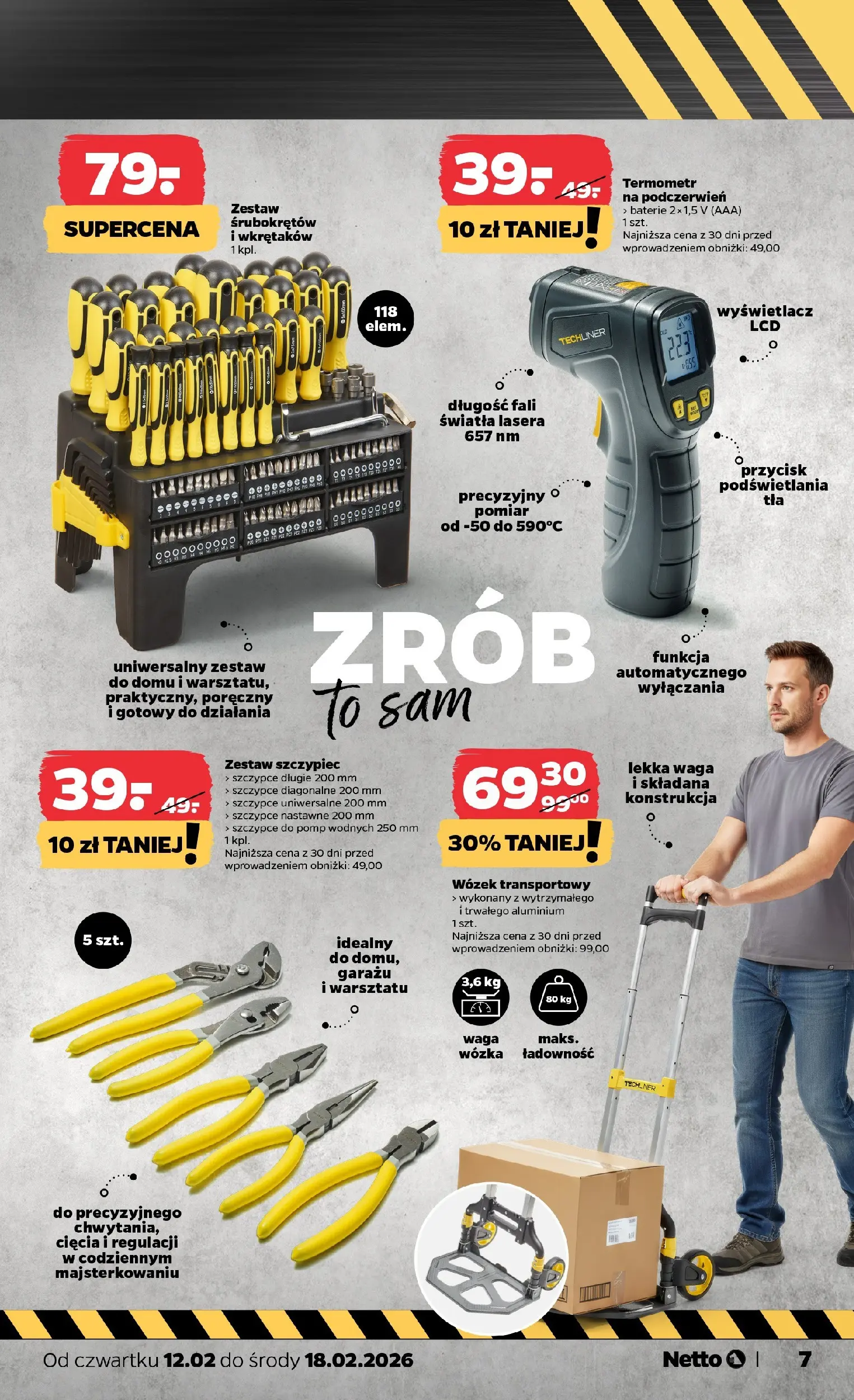 Netto gazetka - Spożywcza od 12.02.2026 - Aktualne promocje | Strona: 28 | Produkty: Wózek transportowy, Waga, Termometr, Baterie