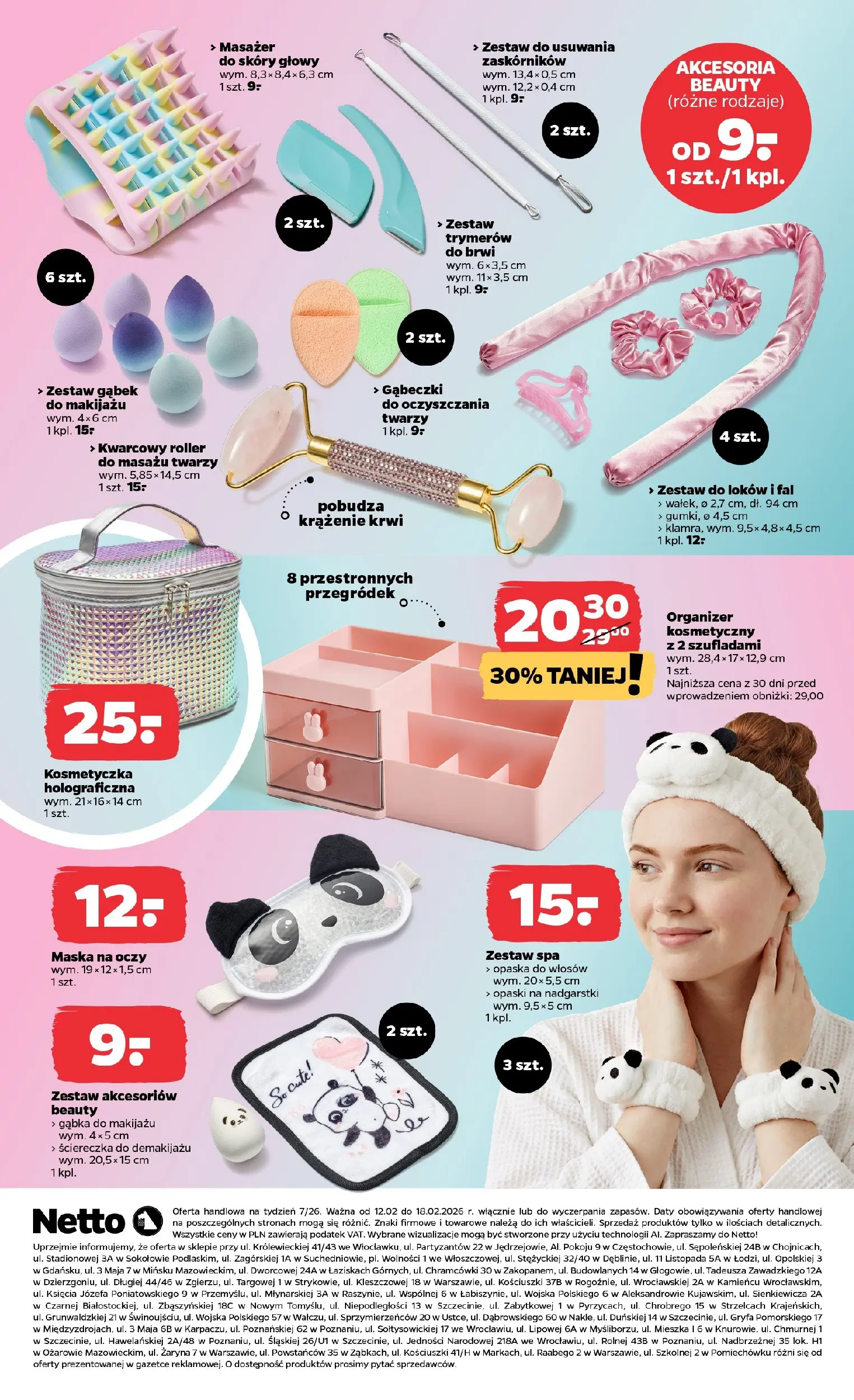 Netto gazetka - Spożywcza od 12.02.2026 - Aktualne promocje | Strona: 29 | Produkty: Opaska do włosów, Gąbka do makijażu, Gąbeczki do makijażu, Gąbka
