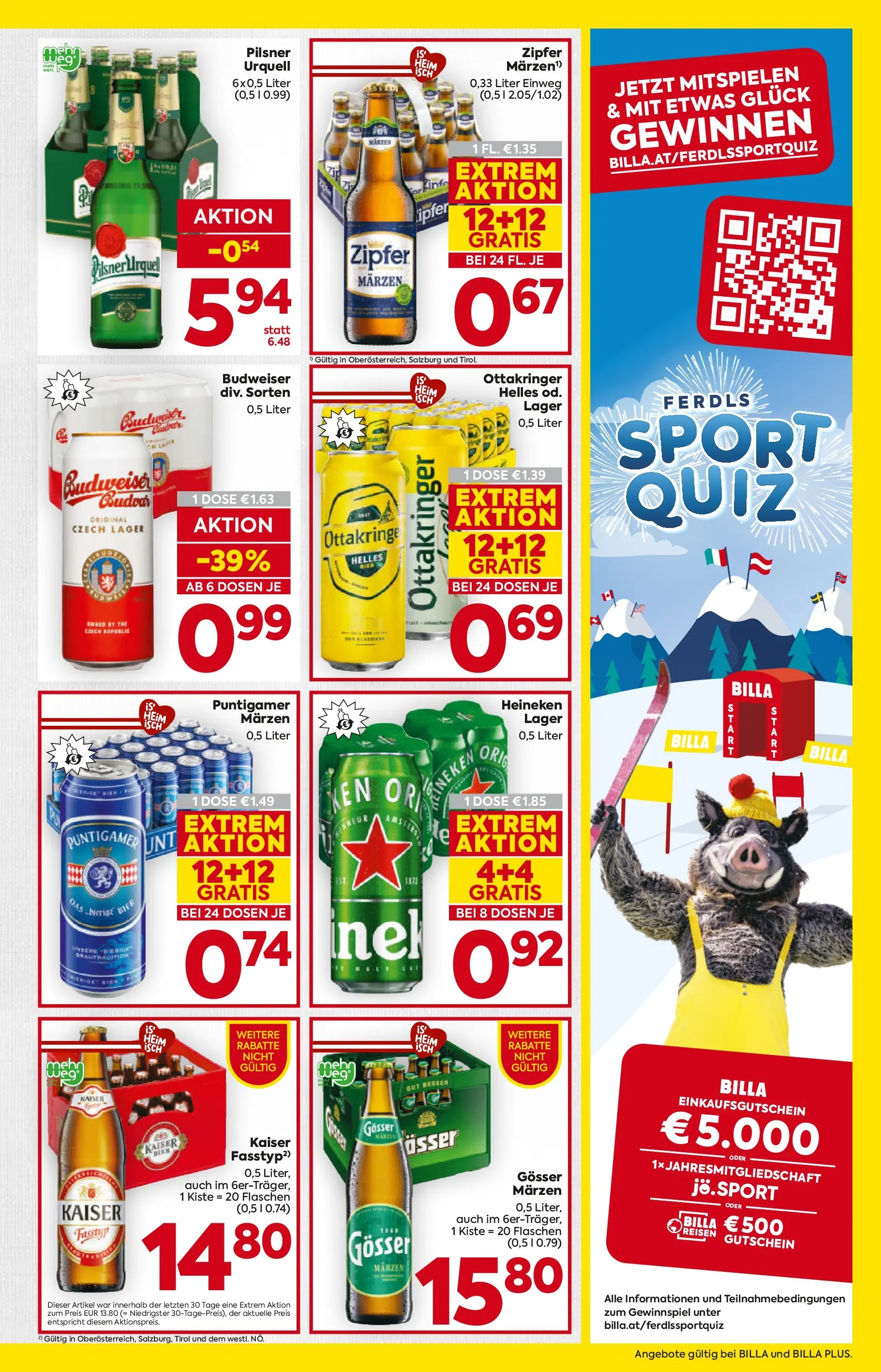 Billa Flugblatt - Kitzbuehel, Zell Am Ziller, Brixlegg ab 12.02.2026 - Angebote, Prospekt | Seite: 17 | Produkte: Bier