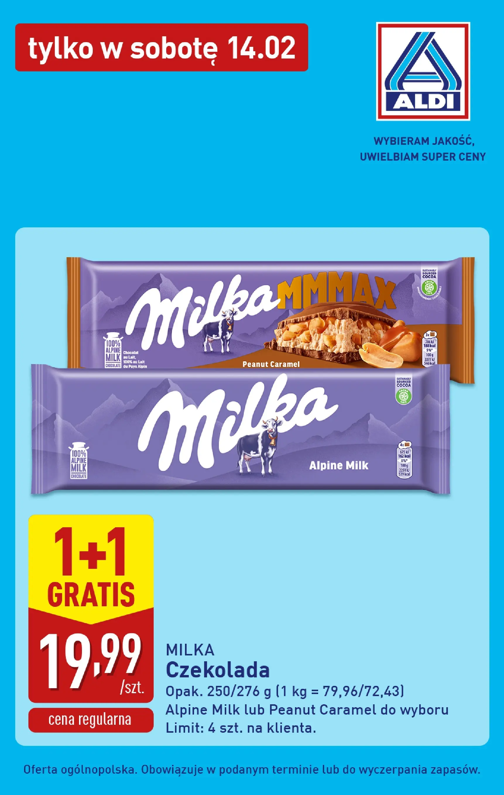 Aldi Gazetka - Tylko w sobotę od 14.02.2026 - Ulotka PDF, promocje | Strona: 3 | Produkty: Milka, Czekolada