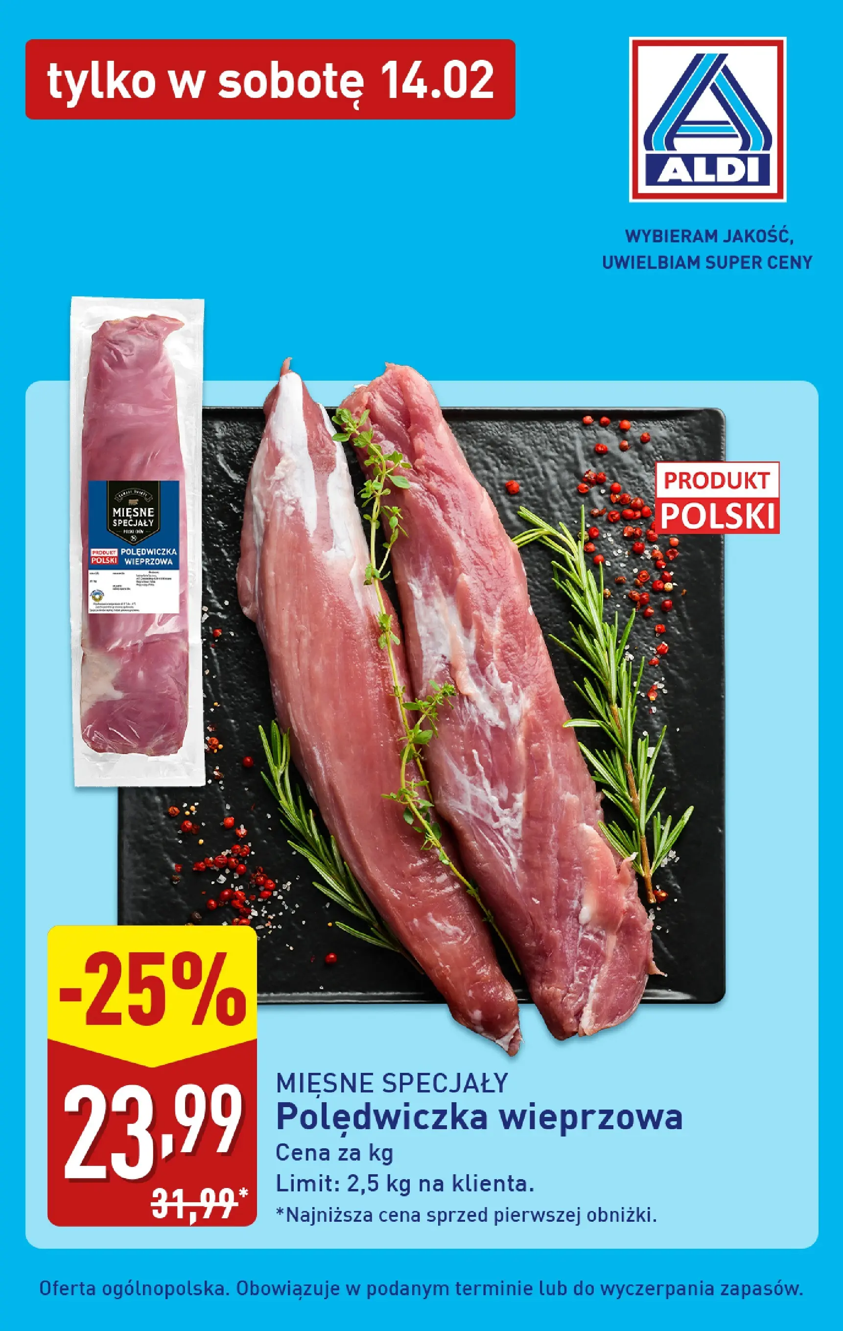 Aldi Gazetka - Tylko w sobotę od 14.02.2026 - Ulotka PDF, promocje | Strona: 4 | Produkty: Polędwiczka wieprzowa