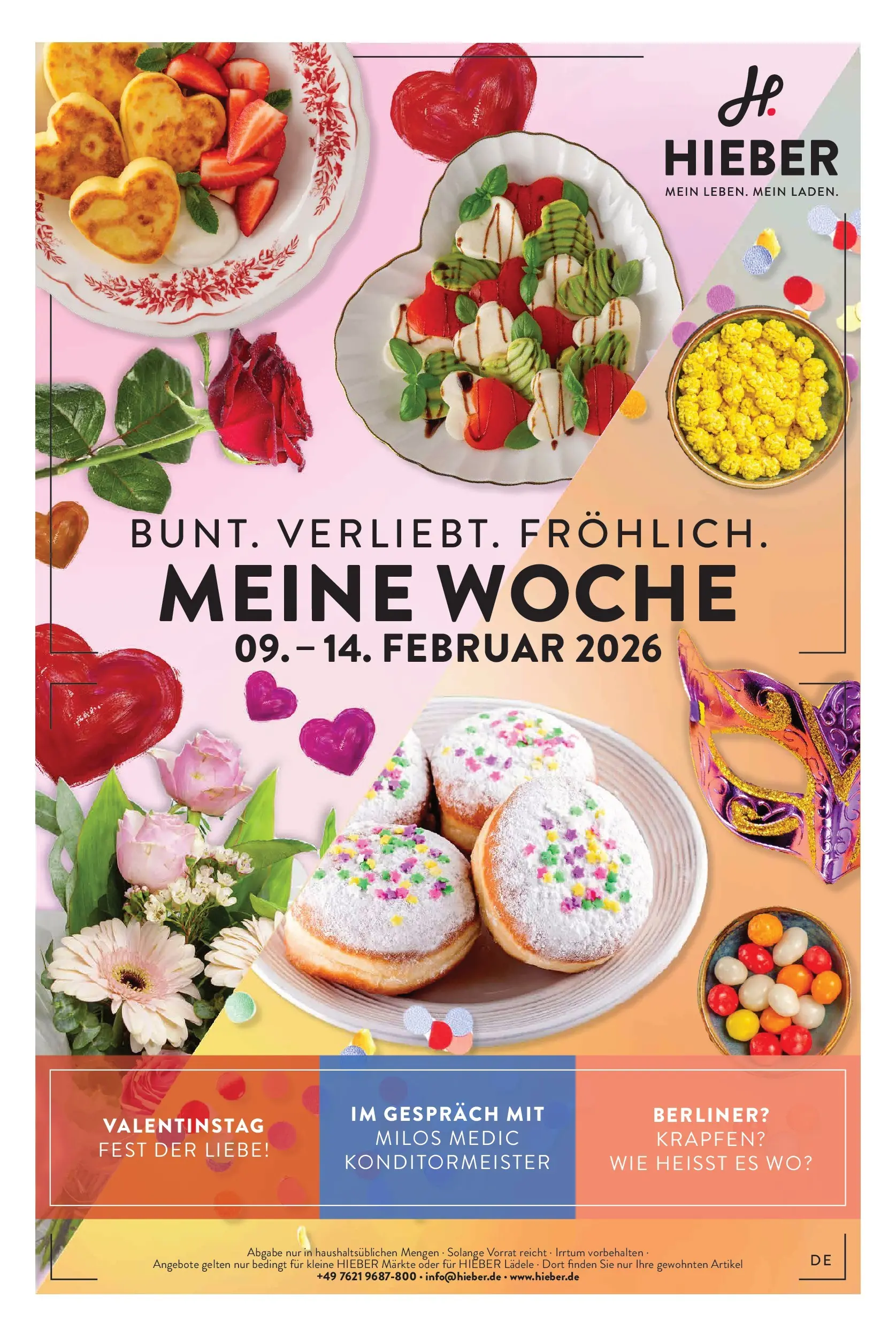 Angebote - Hieber's Frischecenter: Meine Woche (ab 08.02.2026) zum Blättern | Seite: 1 | Produkte: Berliner