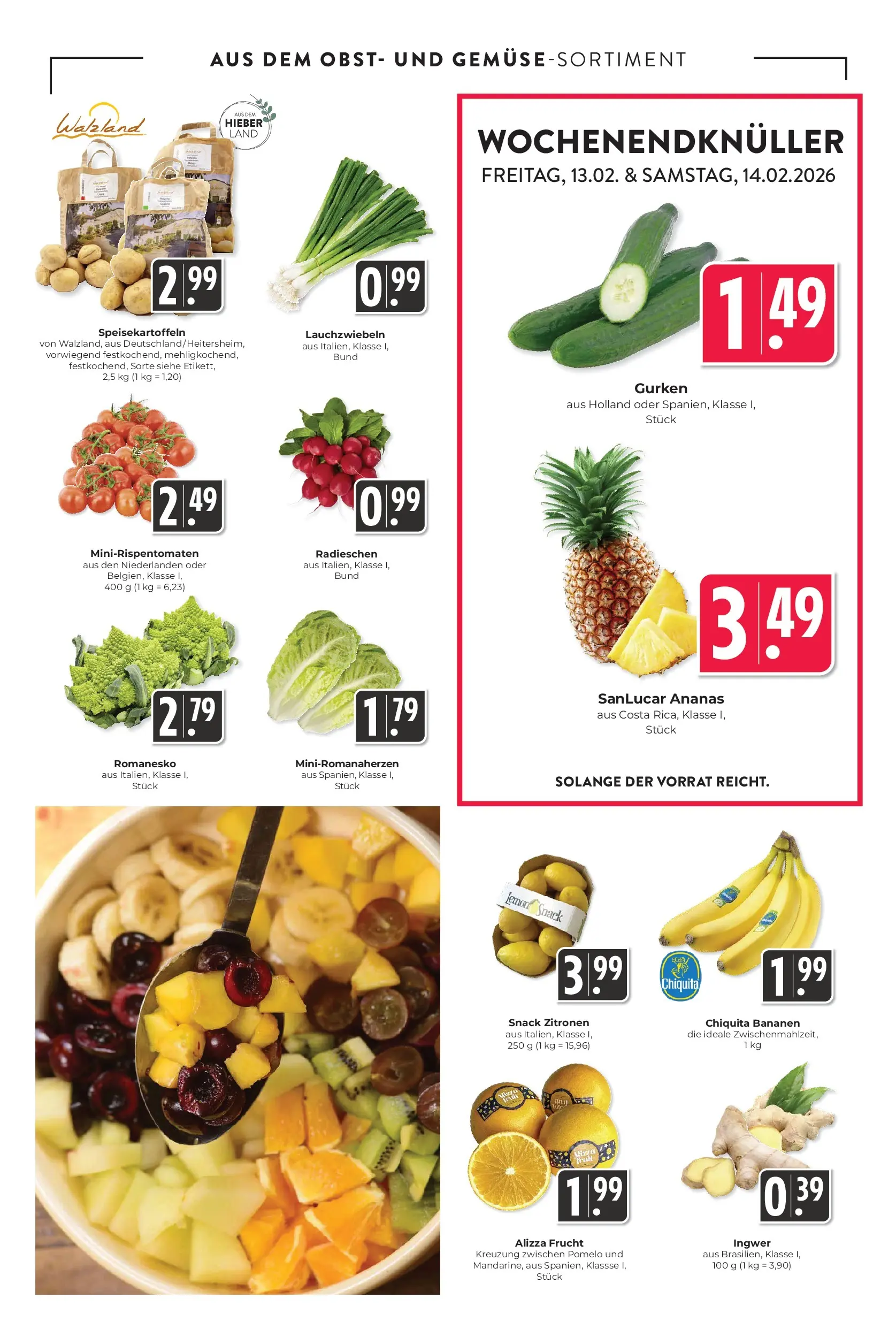 Angebote - Hieber's Frischecenter: Meine Woche (ab 08.02.2026) zum Blättern | Seite: 7 | Produkte: Bananen, Ananas, Gurken, Zitronen