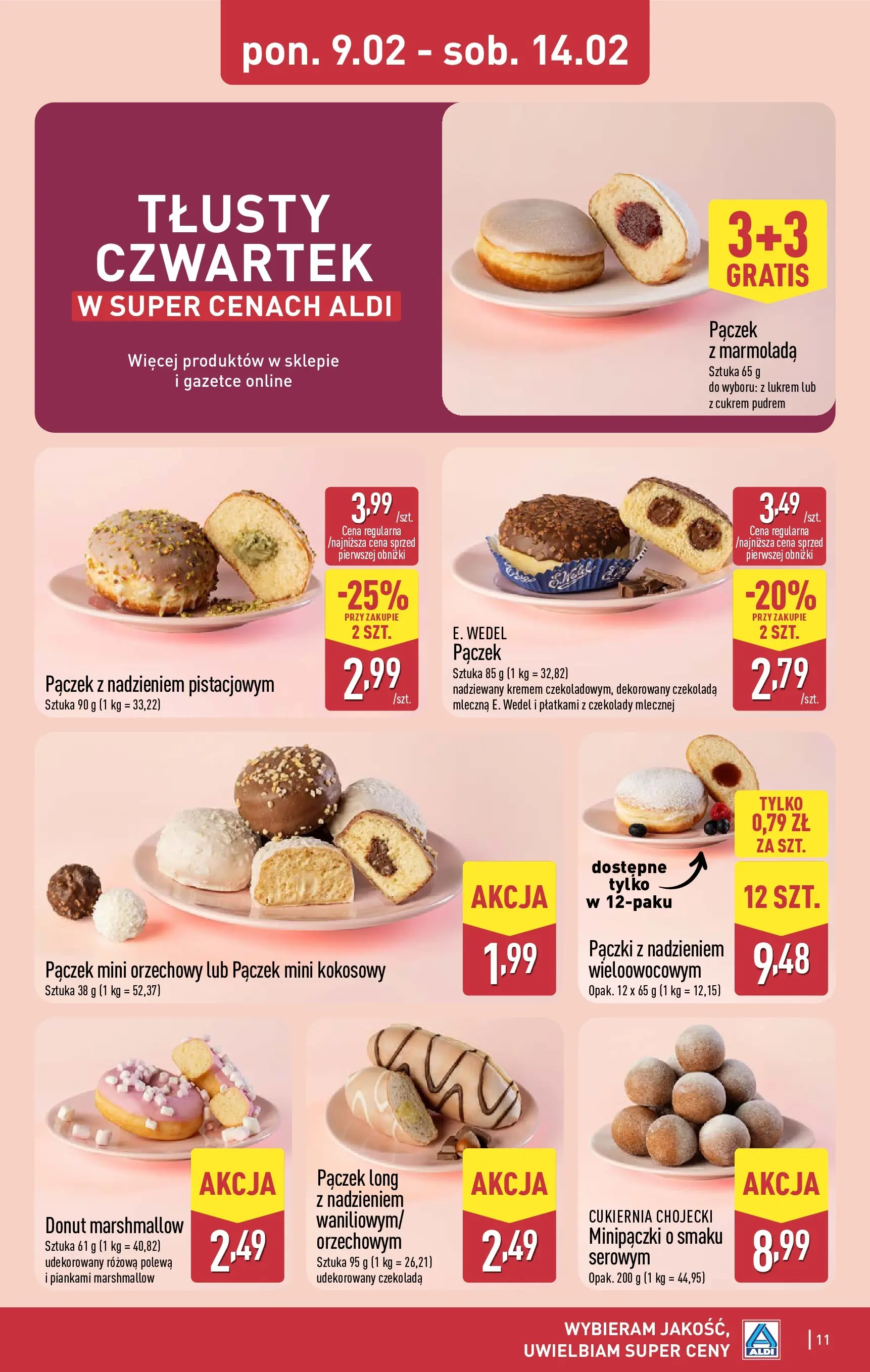 Aldi Gazetka - Okazje na weekend od 12.02.2026 - Ulotka PDF, promocje | Strona: 11 | Produkty: Czekolady, Pączki, Donut, Czekolada