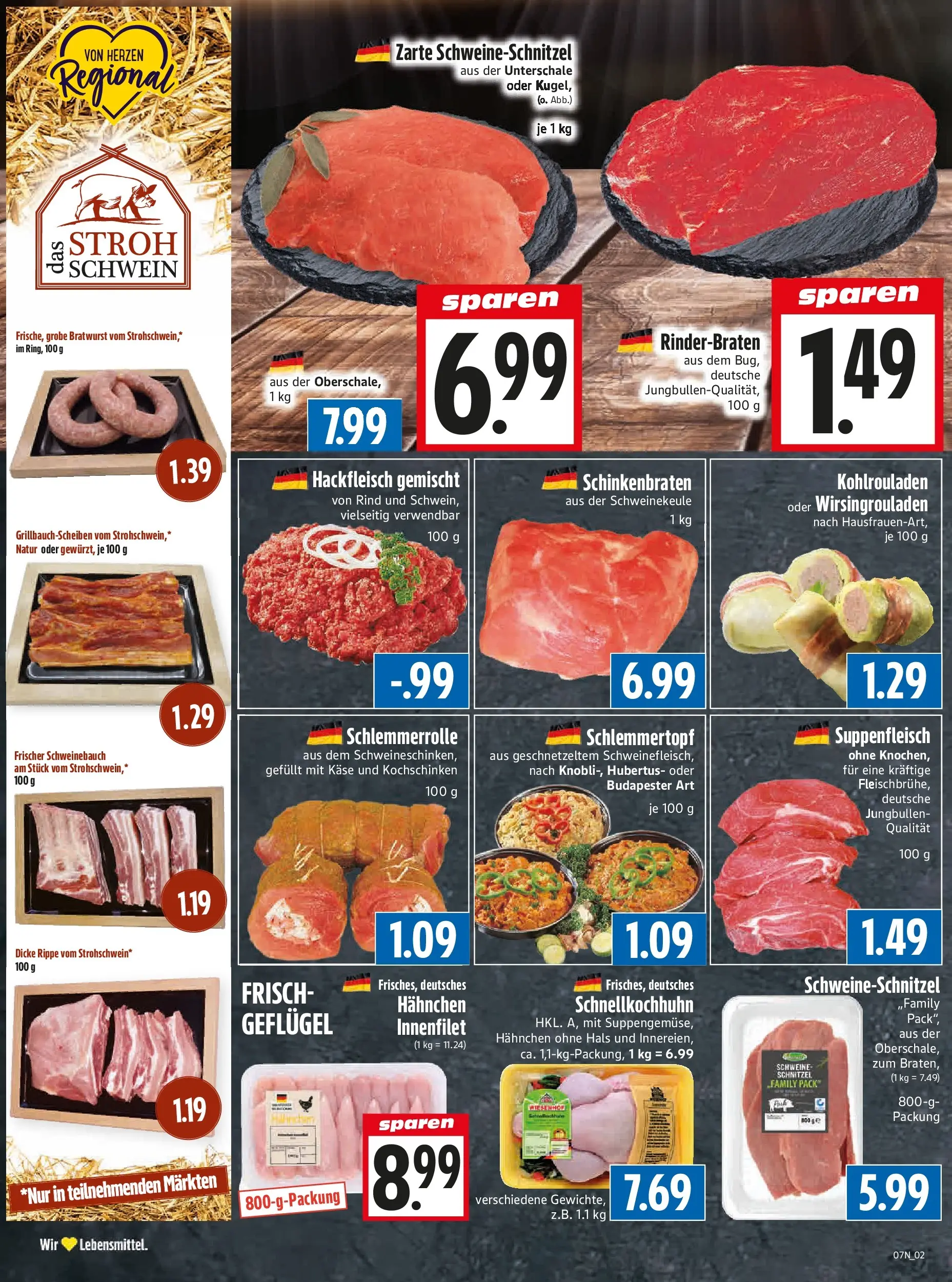 Angebote - Edeka Hahner: Wochenangebote (ab 08.02.2026) zum Blättern | Seite: 4 | Produkte: Rinderbraten, Hahnchen, Schweinebauch, Schnitzel