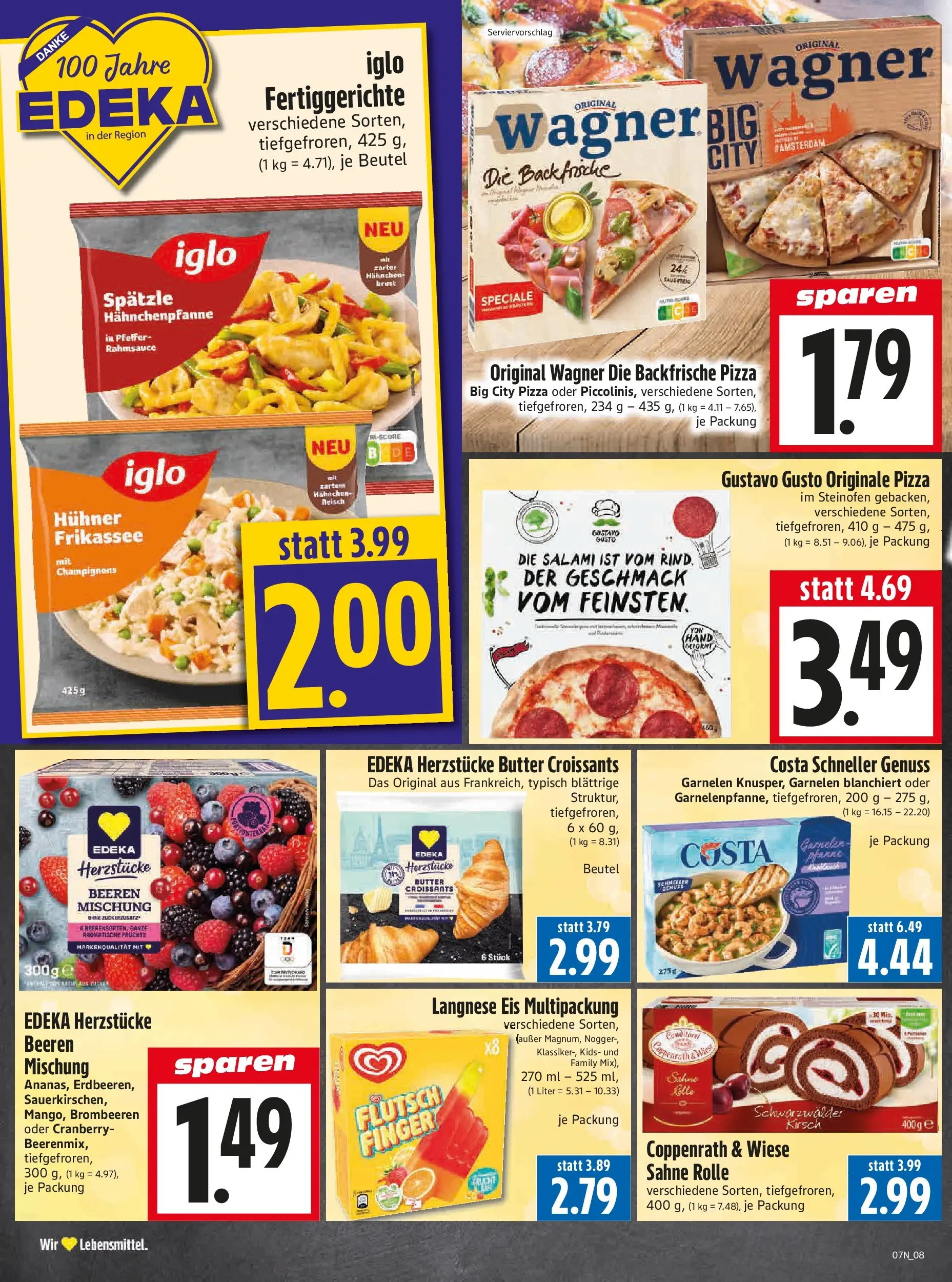 Angebote - Edeka Hahner: Wochenangebote (ab 08.02.2026) zum Blättern | Seite: 10 | Produkte: Iglo, Fertiggerichte, Pizza, Eis