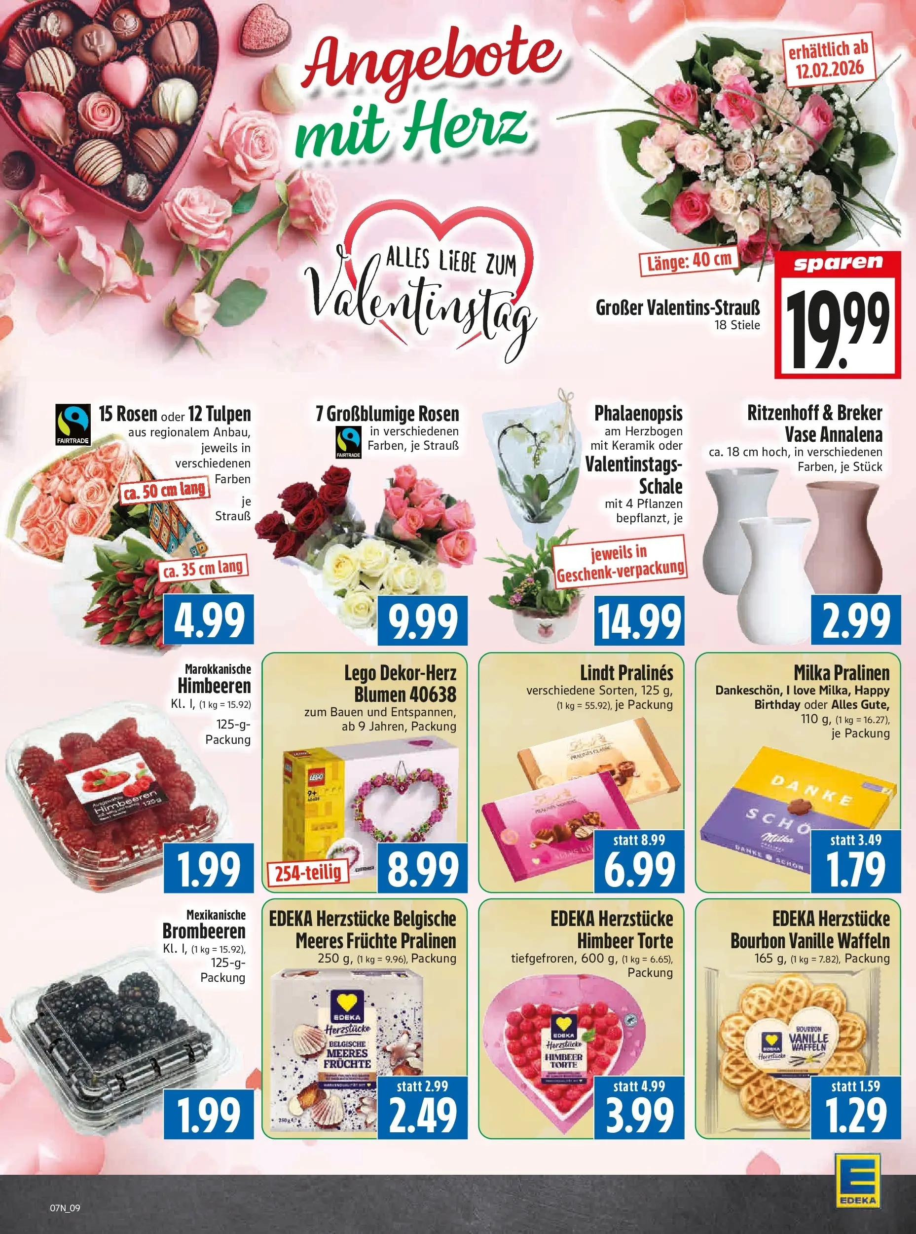 Angebote - Edeka Hahner: Wochenangebote (ab 08.02.2026) zum Blättern | Seite: 11 | Produkte: Himbeeren, Blumen, Lindt, Bourbon