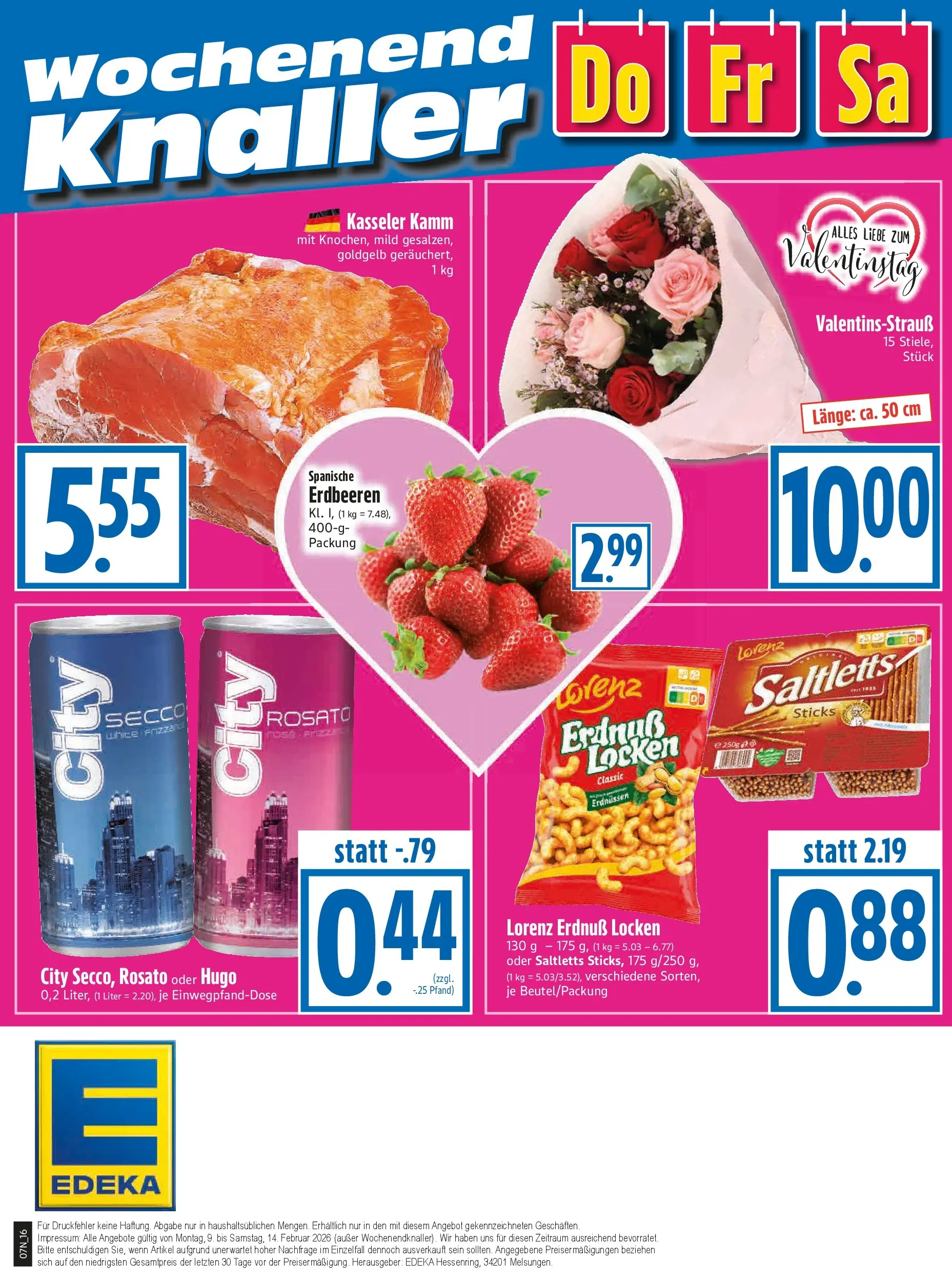 Angebote - Edeka Hahner: Wochenangebote (ab 08.02.2026) zum Blättern | Seite: 18 | Produkte: Erdnüsse, Erdbeeren, Hugo