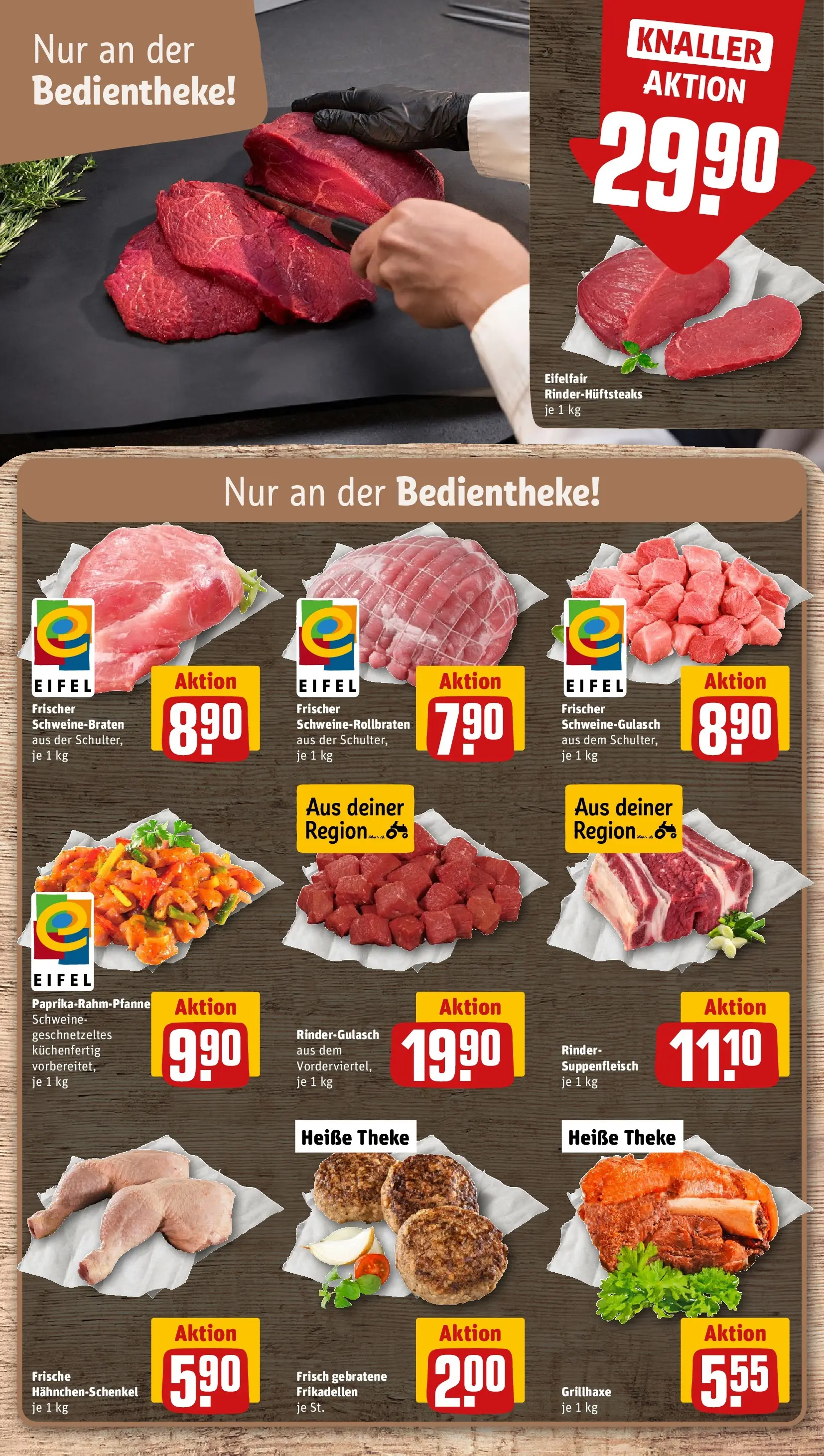REWE Prospekt ab 09.02.2026 zum Blättern » Angebote | Seite: 16 | Produkte: Hahnchenschenkel, Theke, Paprika, Suppenfleisch