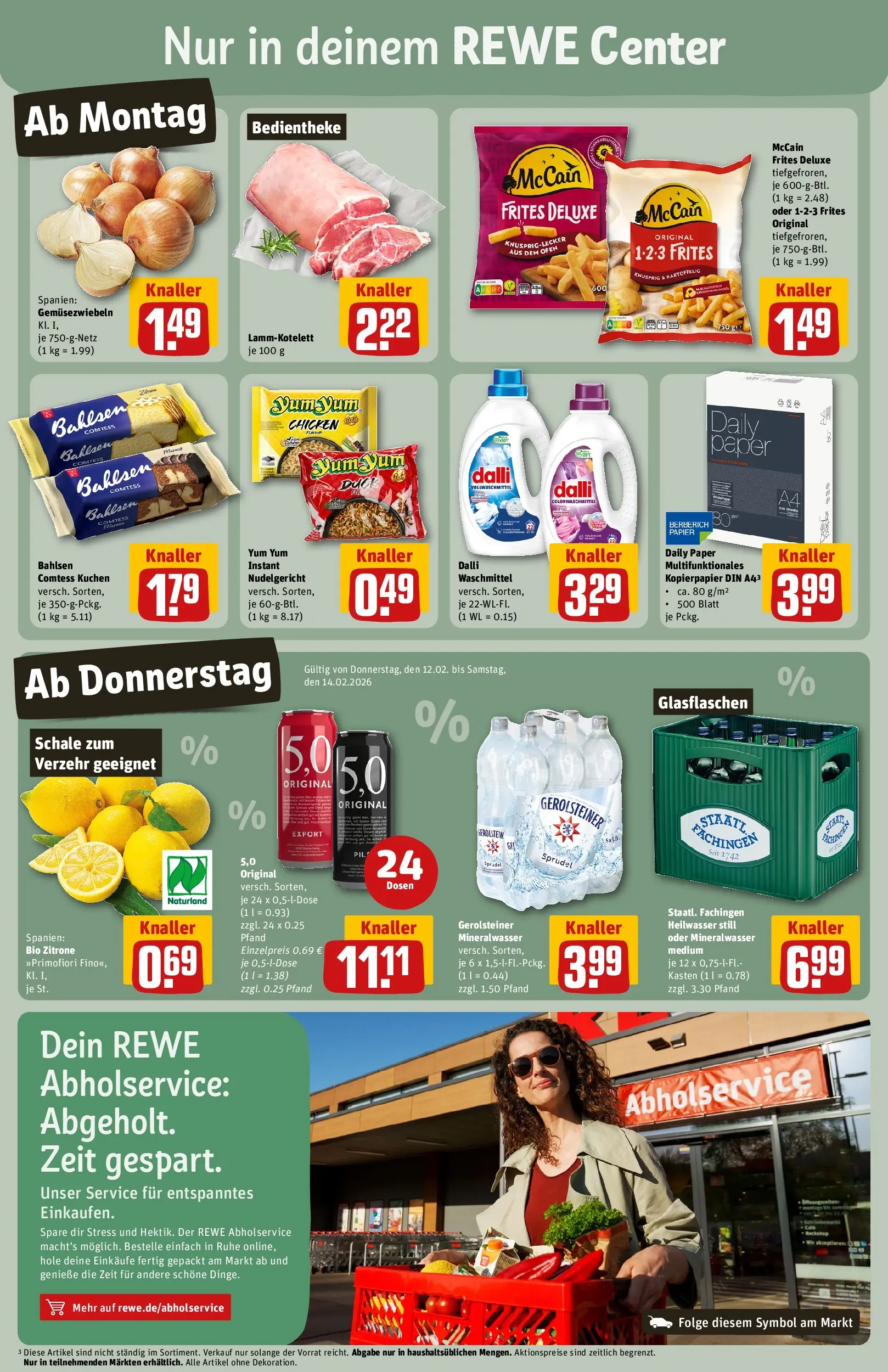 REWE Prospekt ab 09.02.2026 zum Blättern » Angebote | Seite: 3 | Produkte: McCain, Mineralwasser, Waschmittel, Zitrone