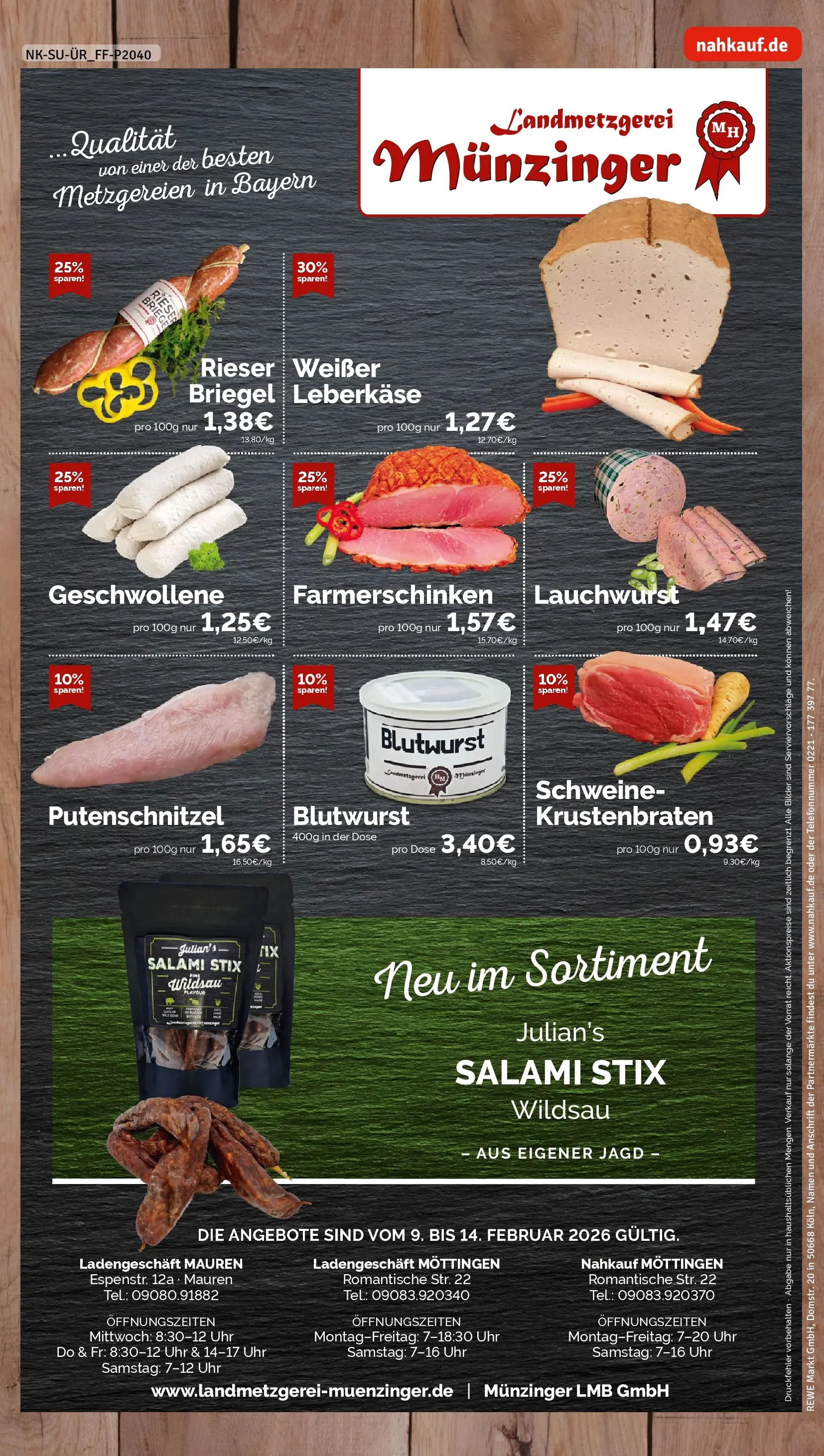 REWE Prospekt ab 09.02.2026 zum Blättern » Angebote | Seite: 12 | Produkte: Krustenbraten, Bilder, Uhr, Leberkase