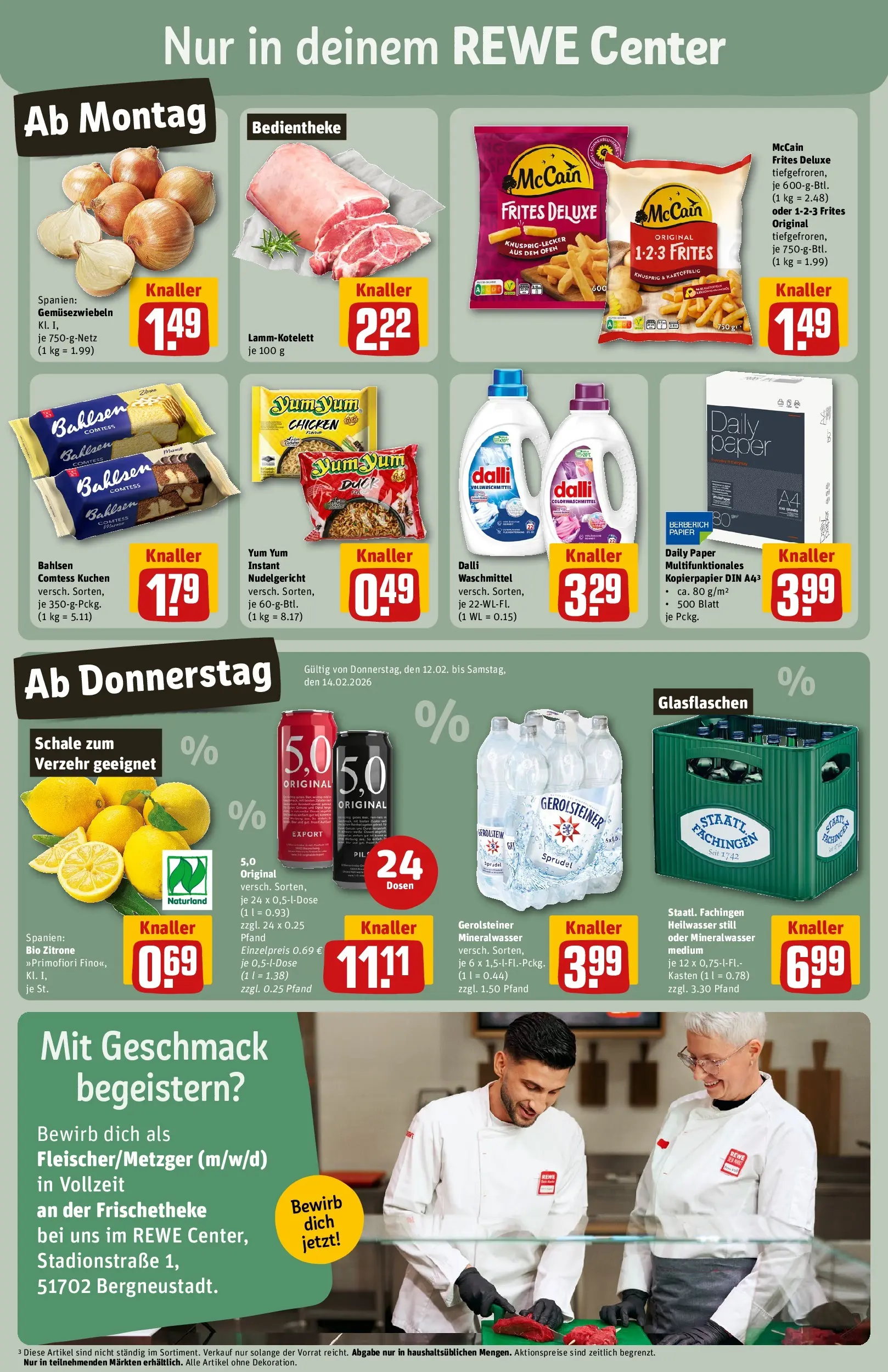 REWE Prospekt ab 09.02.2026 zum Blättern » Angebote | Seite: 3 | Produkte: McCain, Waschmittel, Zitrone, Gerolsteiner
