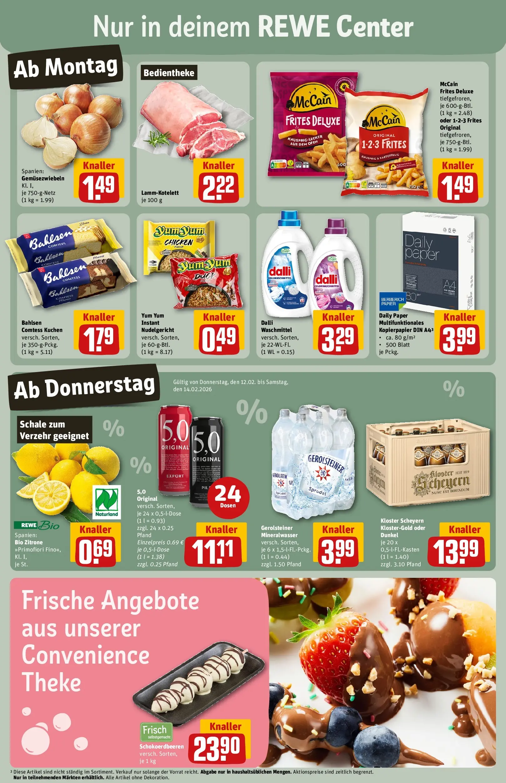 REWE Prospekt ab 09.02.2026 zum Blättern » Angebote | Seite: 3 | Produkte: Ofen, Waschmittel, Zitrone, Gerolsteiner