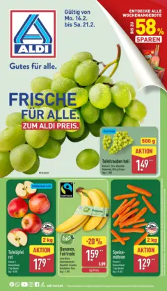 Aldi Wochenangebote ab 16.02.2026 gültig Aldi Wochenangebote ab 16.02.2026 gültig