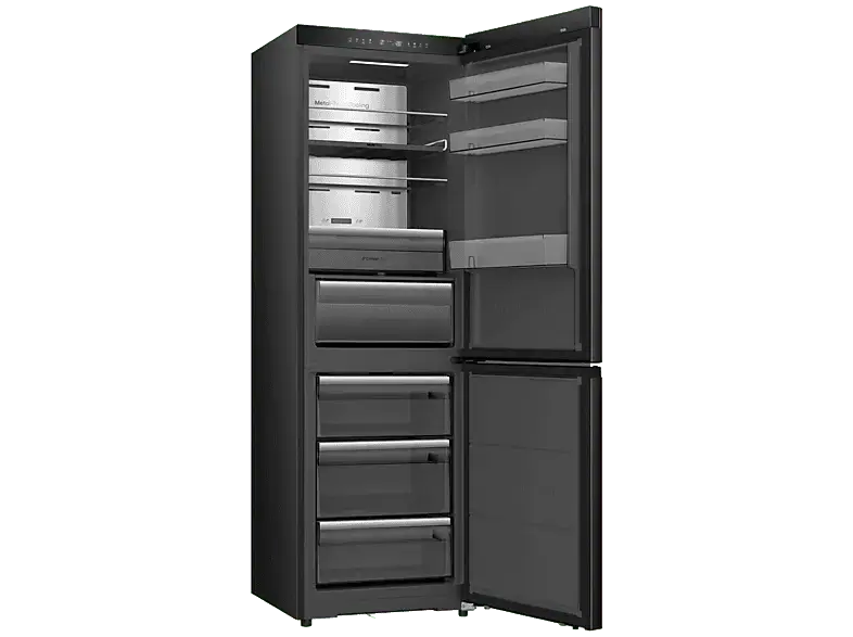 Hisense RB5K330GSFC K&uuml;hl- und Gefrierkombination (C, 1856 mm hoch, freistehend, No Frost (verminderte Eisbildung), Schwarz)