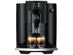 Jura E6 Kaffeevollautomat (Full Black, Professional Aroma Grinder, 15 bar, Milchschlauch)